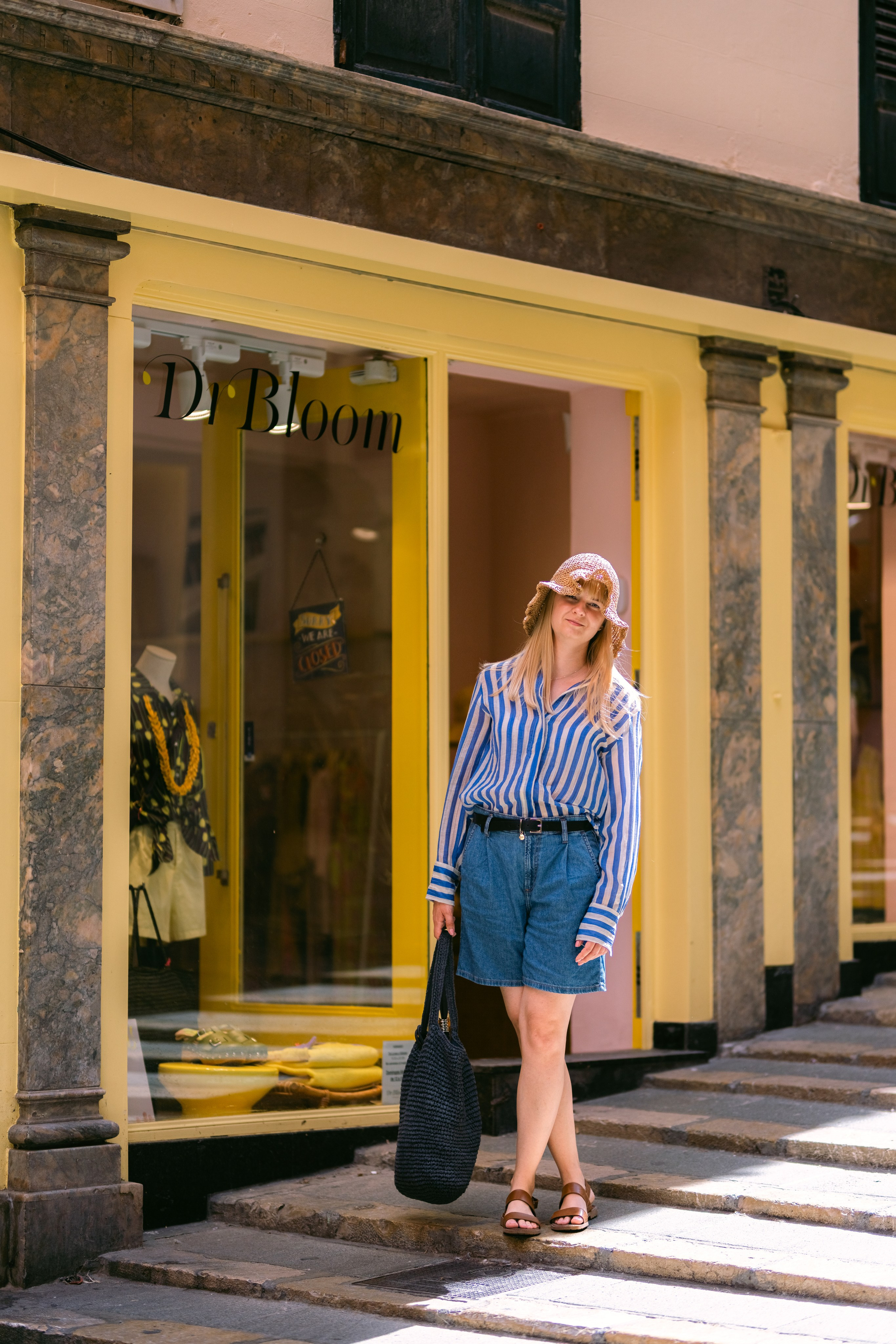Walking on the street. Photographer in Mallorca