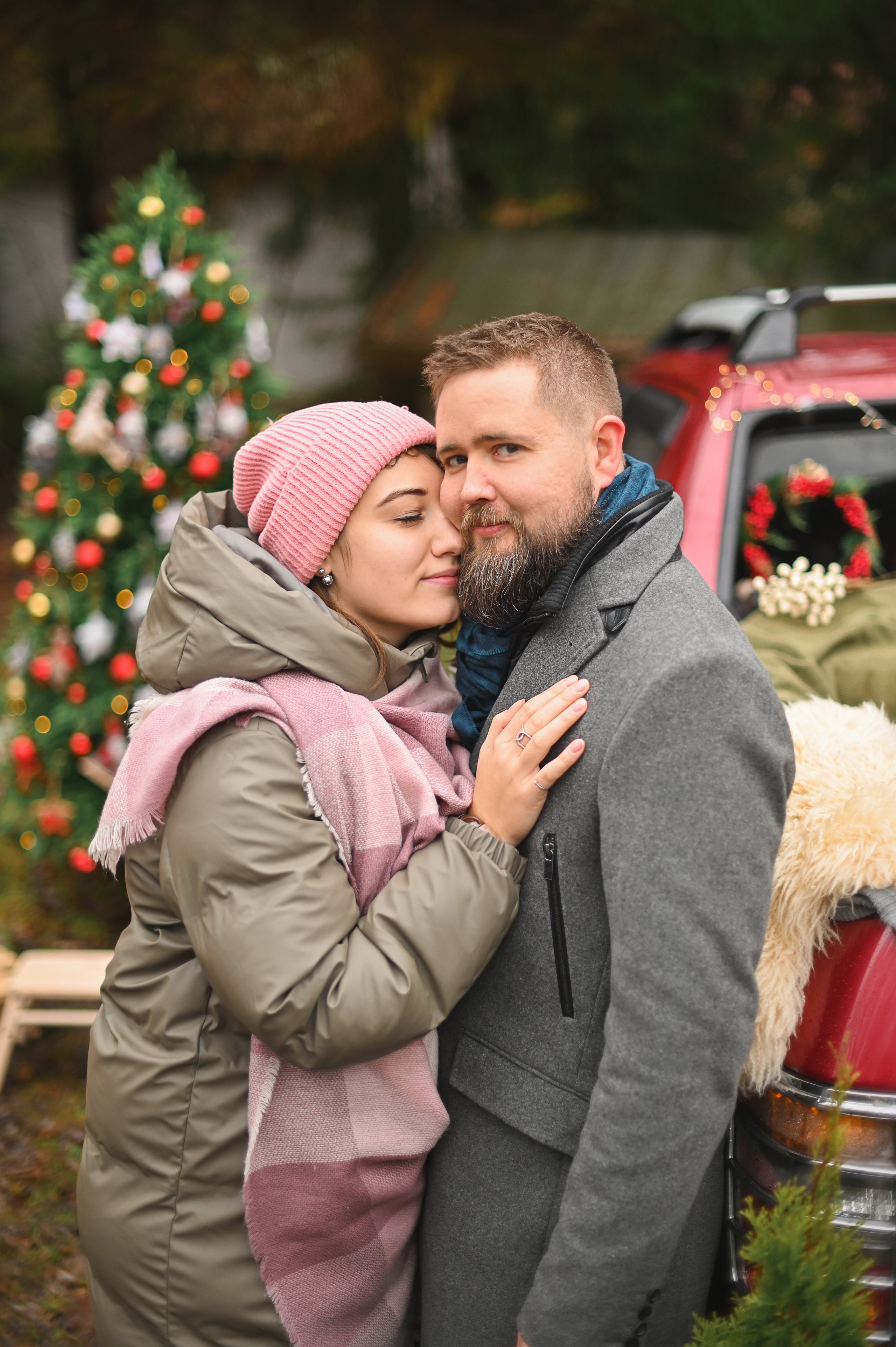 Новогодний фотодень с машиной. Детский и семейный фотограф в финляндии дина пулкка. контент фотограф