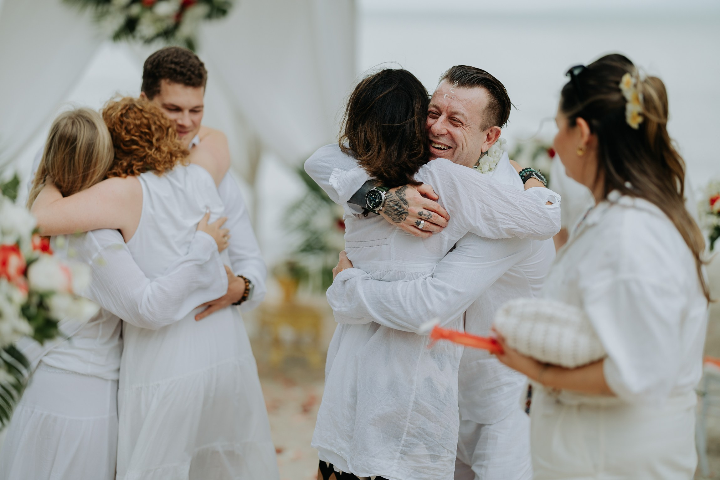 Simone & Matthias Peter. Buddhist blessing wedding Ceremony on Koh Samui, Thailand
