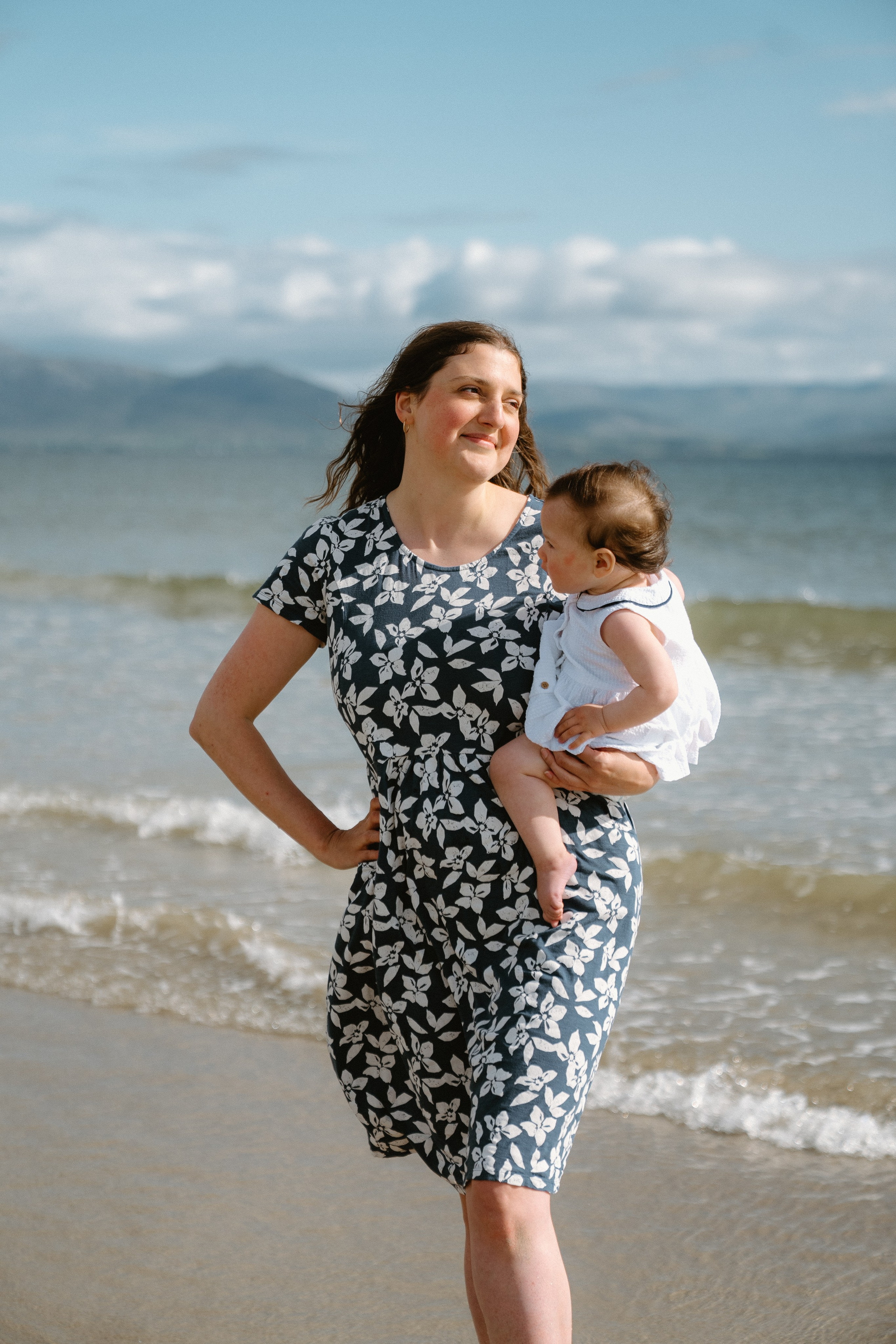 Darya and Mia at the ocean. Wedding and family photographer Ireland