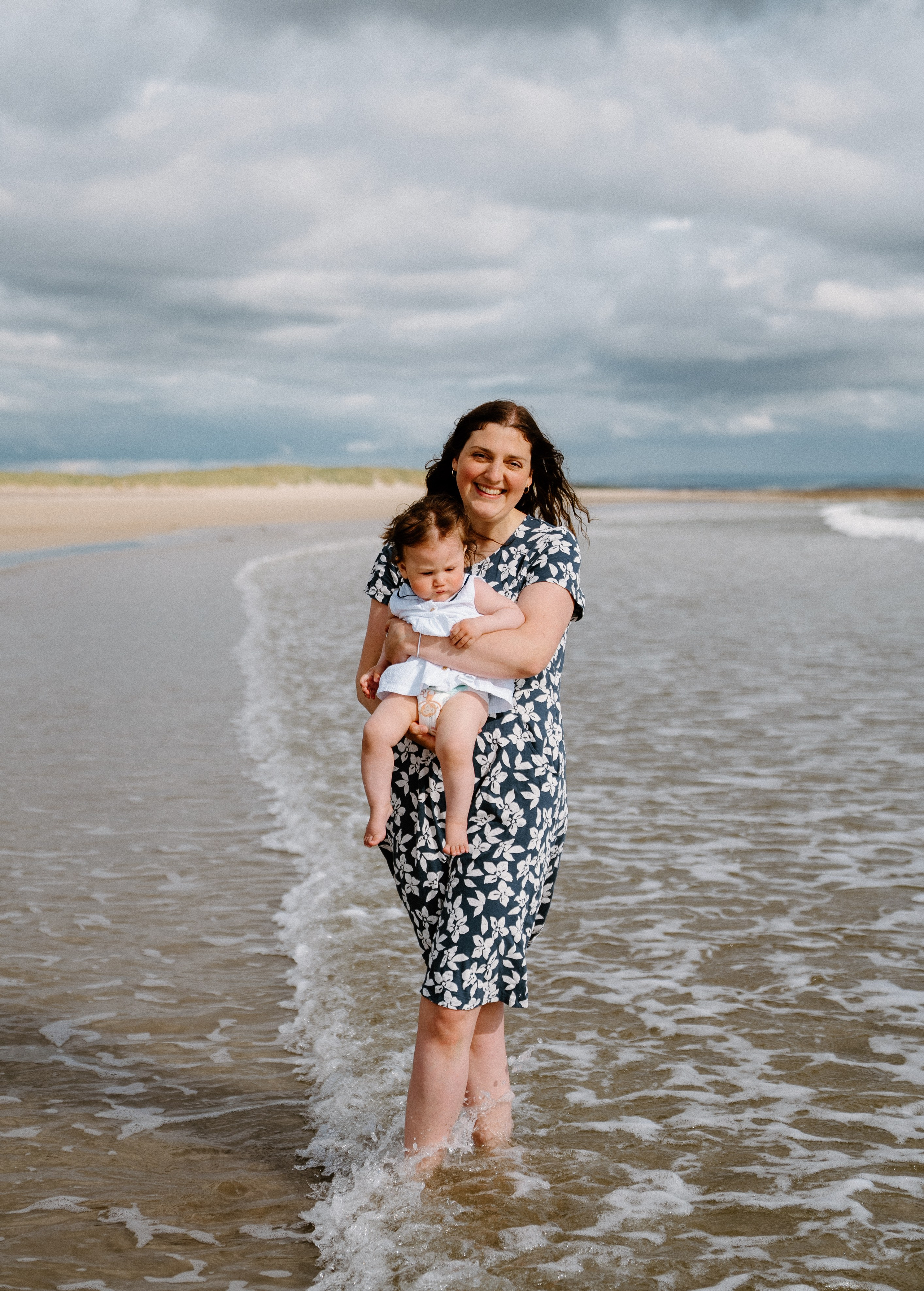 Darya and Mia at the ocean. Wedding and family photographer Ireland