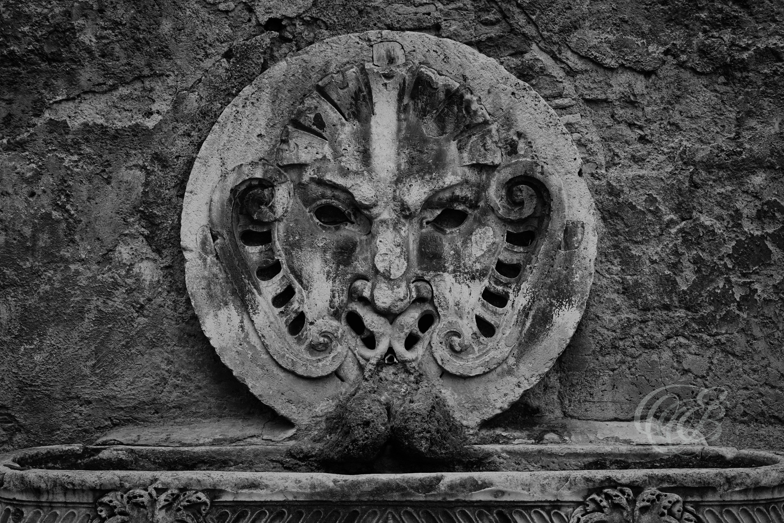 Rome Italy - Mattei Palace of Jupiter - B&W - Eduardo Bartoli Photography - Black and white photograph of Palazzo Mattei di Giove in Rome, Italy, a Renaissance palace built for the Mattei family in the historic center of the city – photography by Eduardo Bartoli.