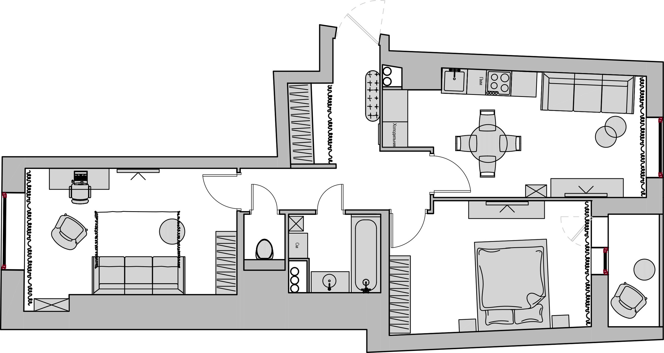 Разрабортка дизайн проект интерьера в жк ультра сити