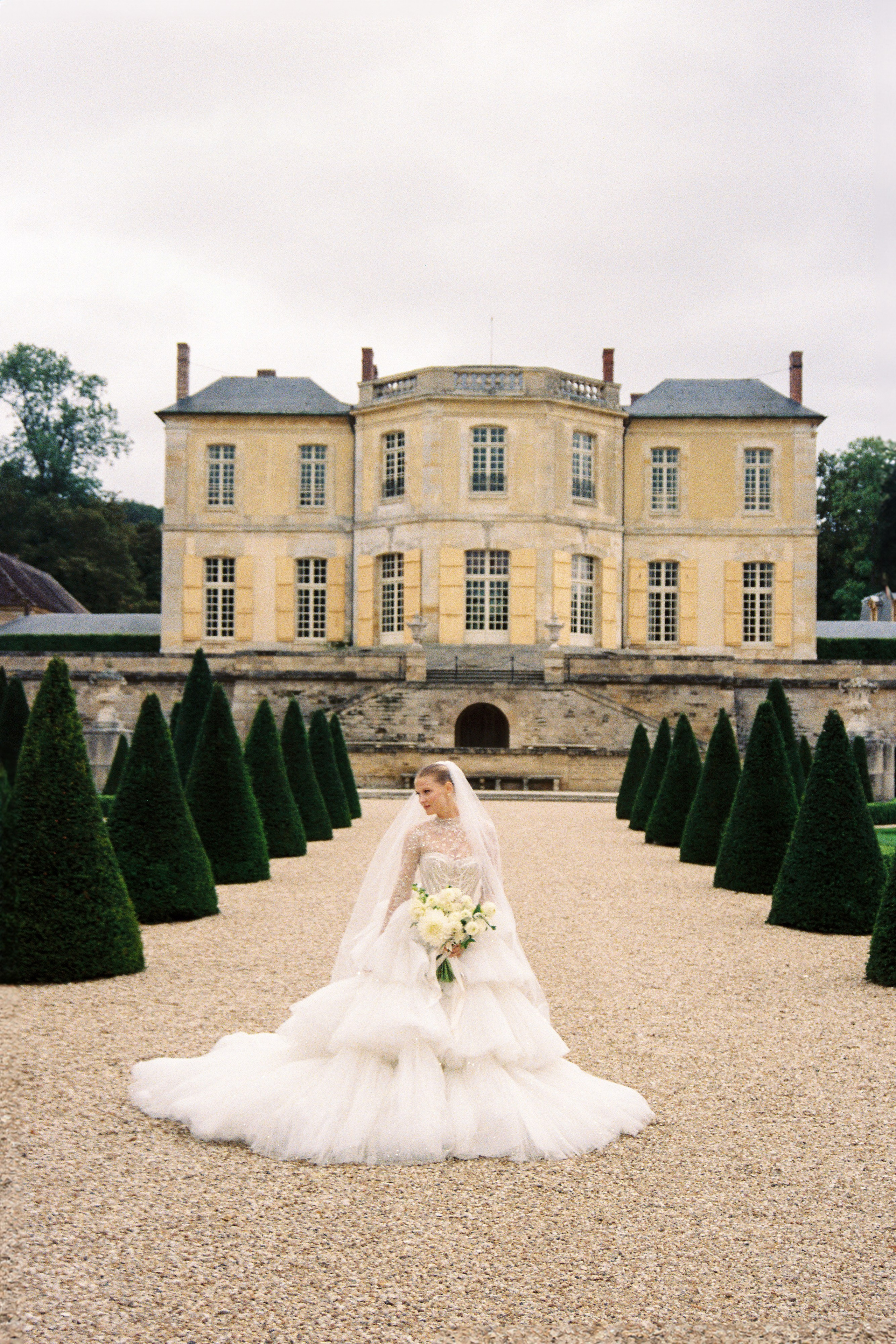 A luxury wedding at Chateau de Villette, just 40 minutes from Paris, captured entirely on film photography