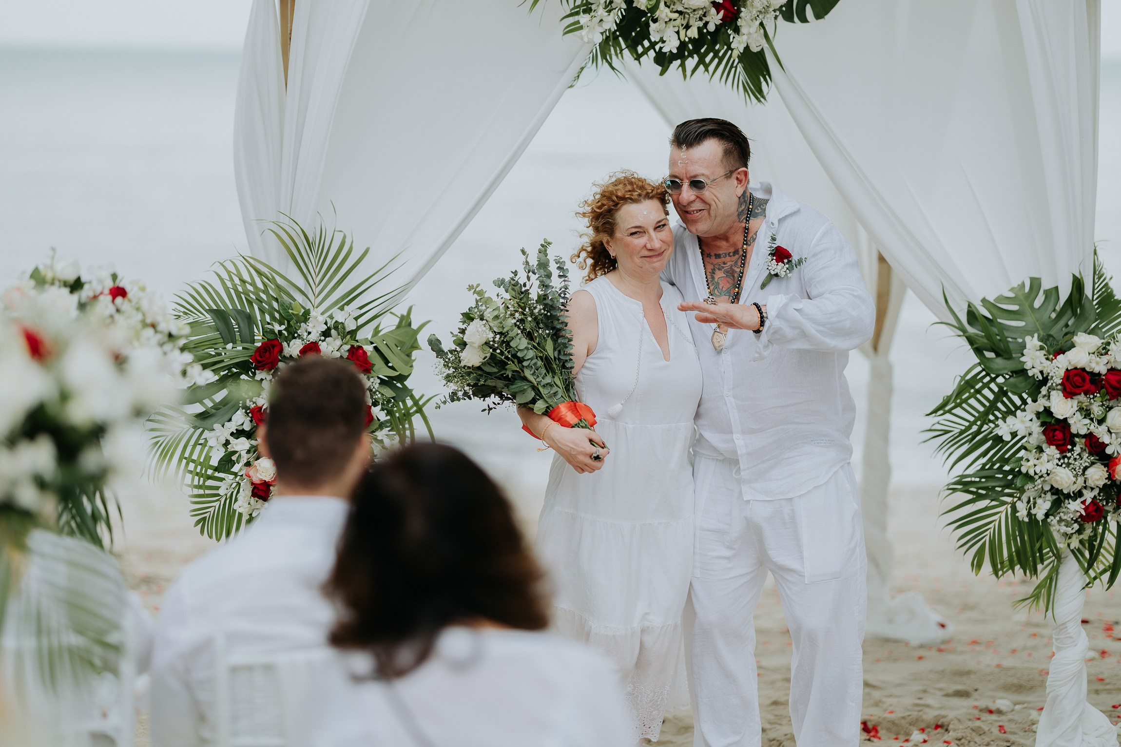 Simone & Matthias Peter. Buddhist blessing wedding Ceremony on Koh Samui, Thailand