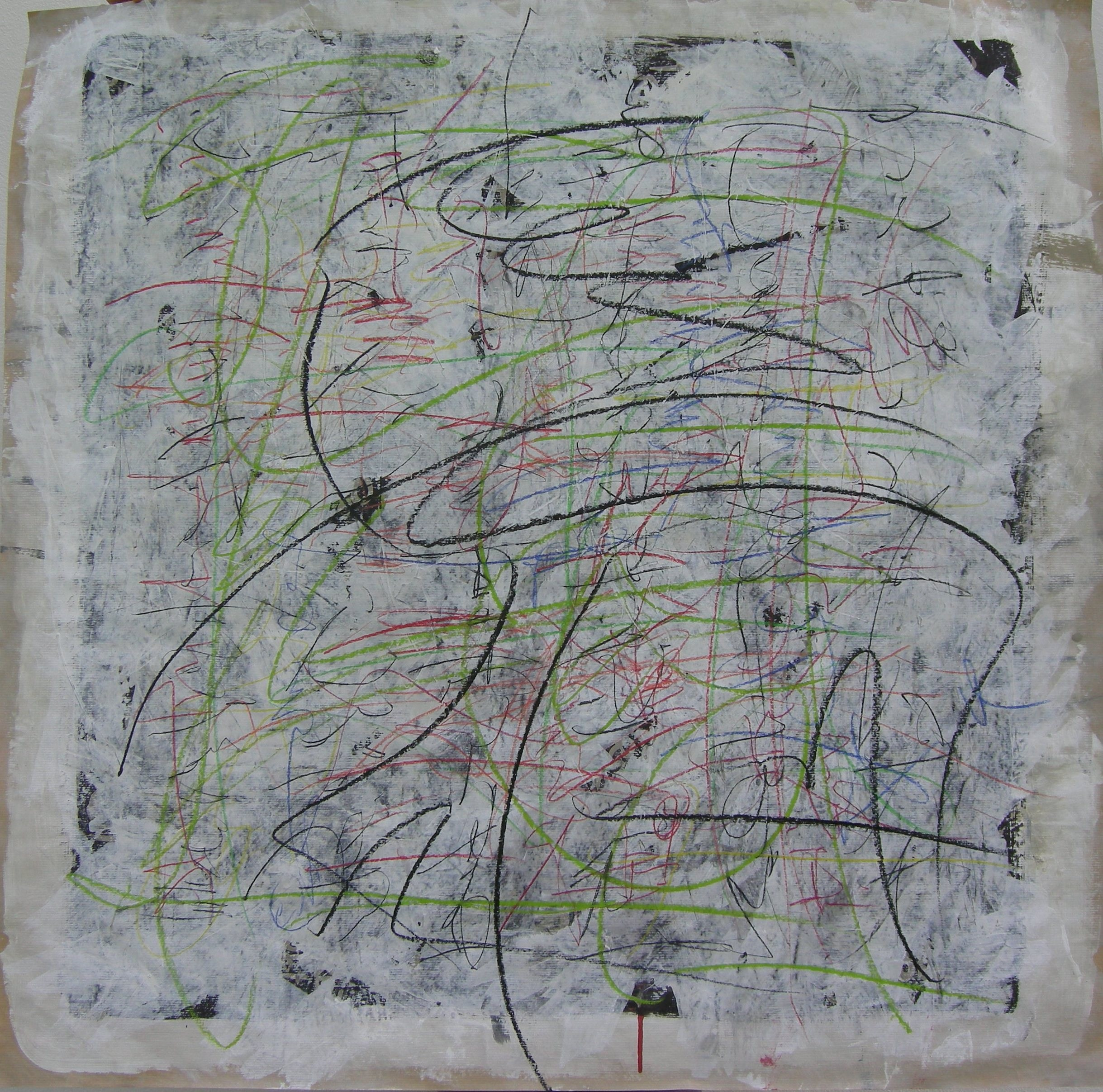 O.T. 2010 - zirka 100x100                                                            Papier auf Holzplatten aufgezogen