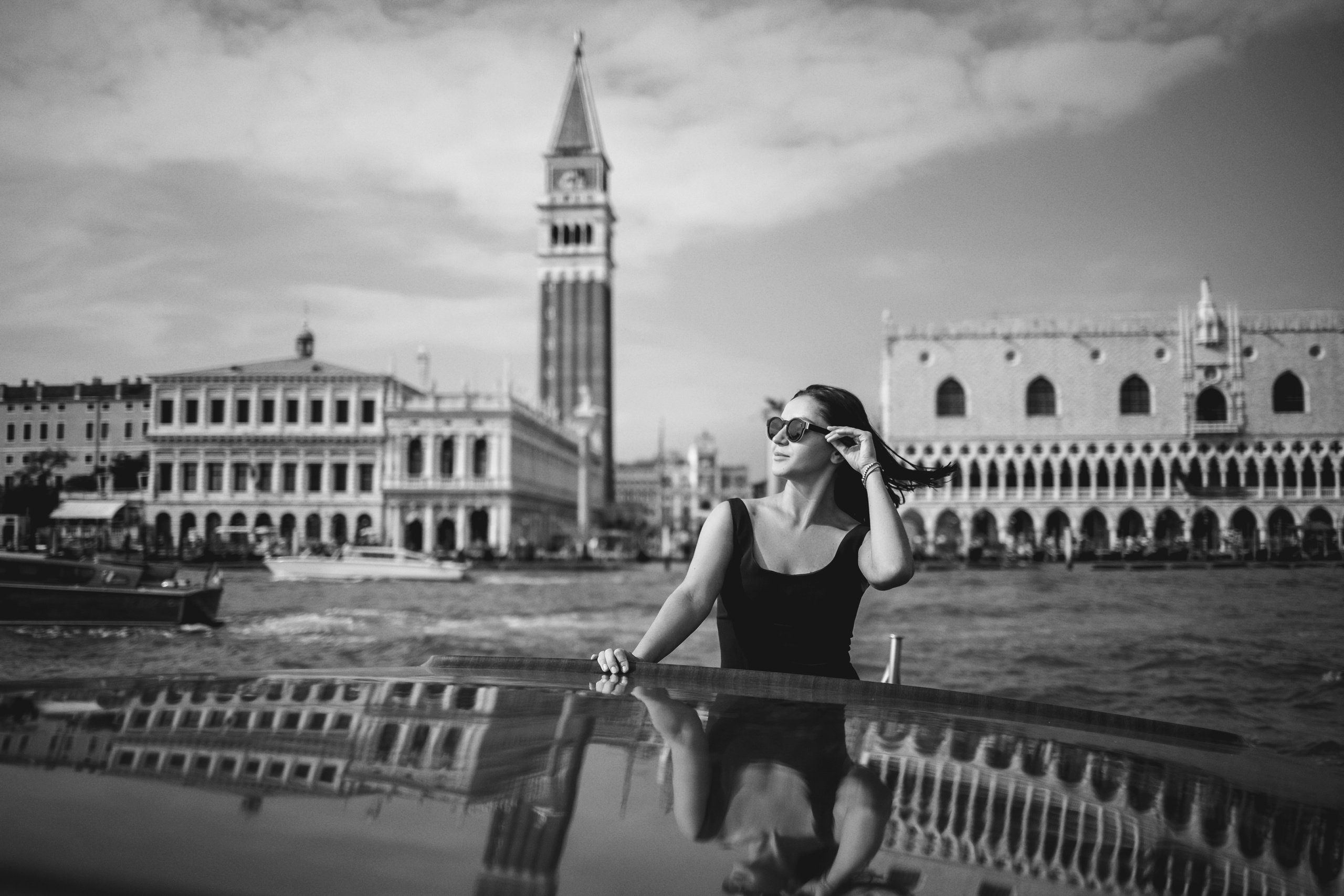 Photo session on a water taxi. Photographer in Venice, Viktoria Antonova