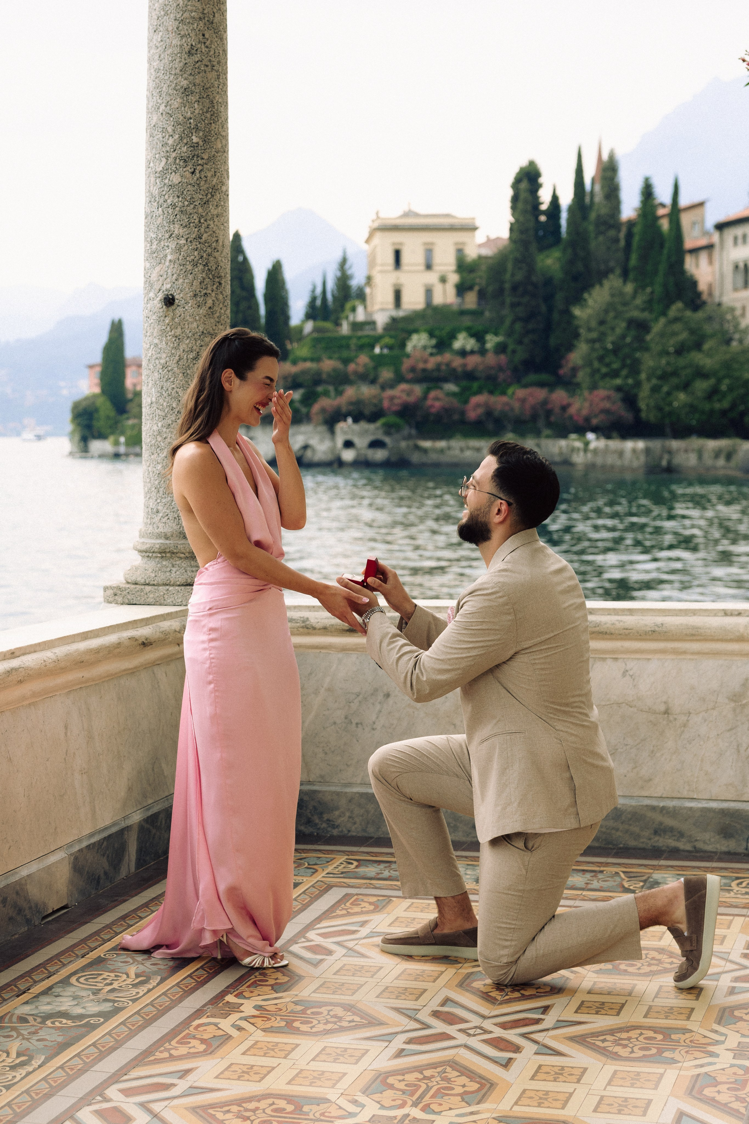 Proposal on Lake Como | Romantic Surprise Engagement Photos in Italy