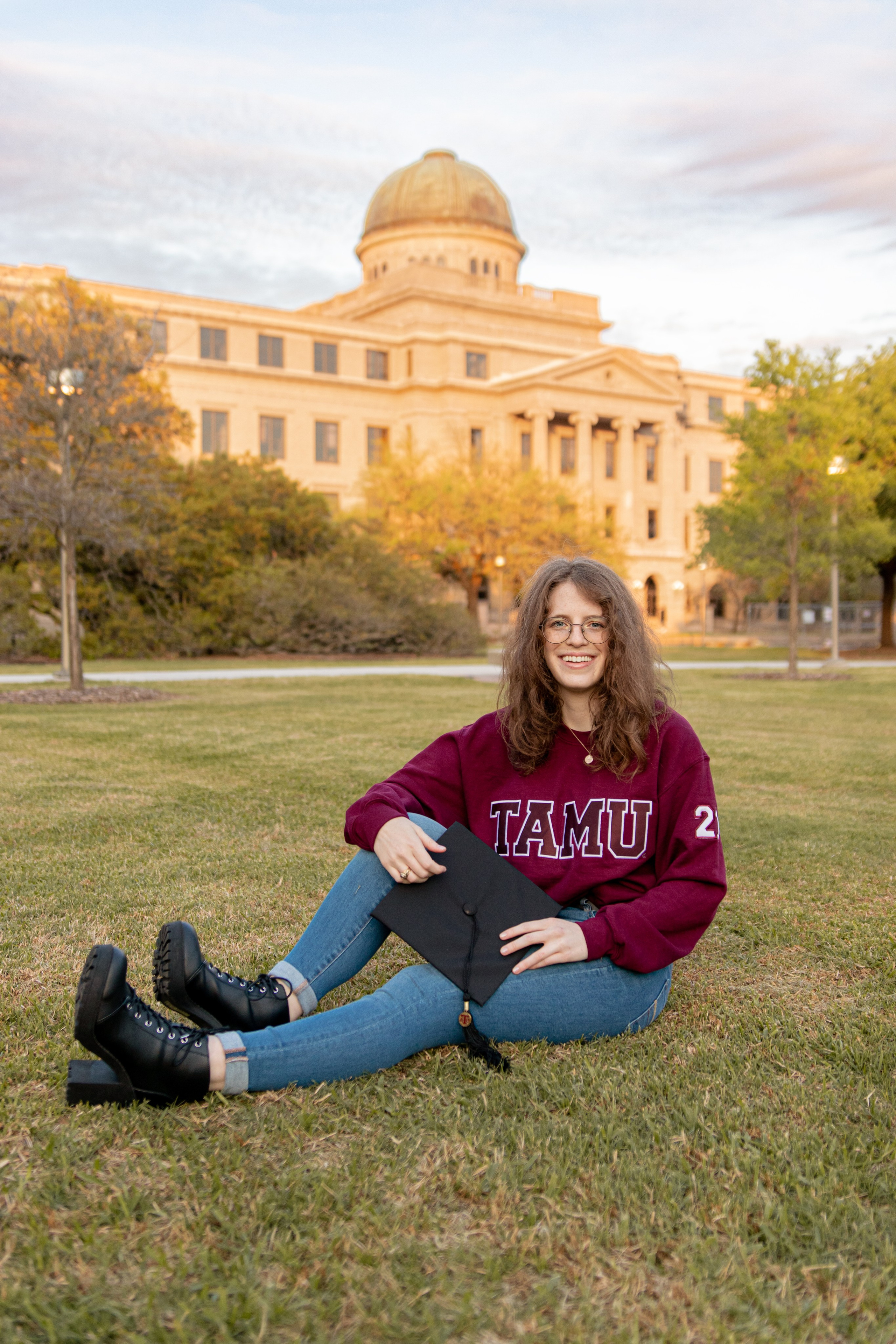 Miranda’s graduation photoshoot at Texas A&M University
