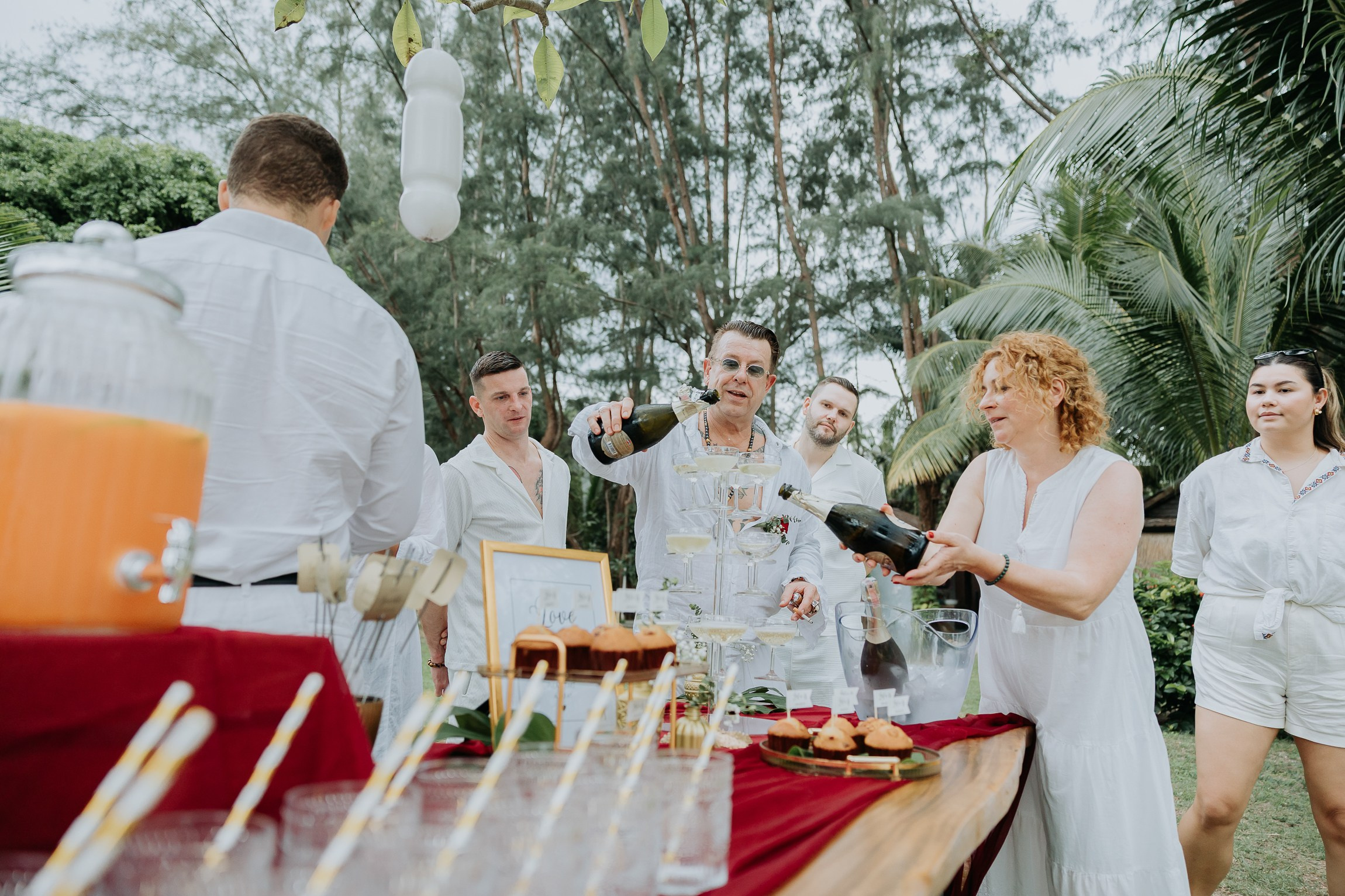 Simone & Matthias Peter. Buddhist blessing wedding Ceremony on Koh Samui, Thailand