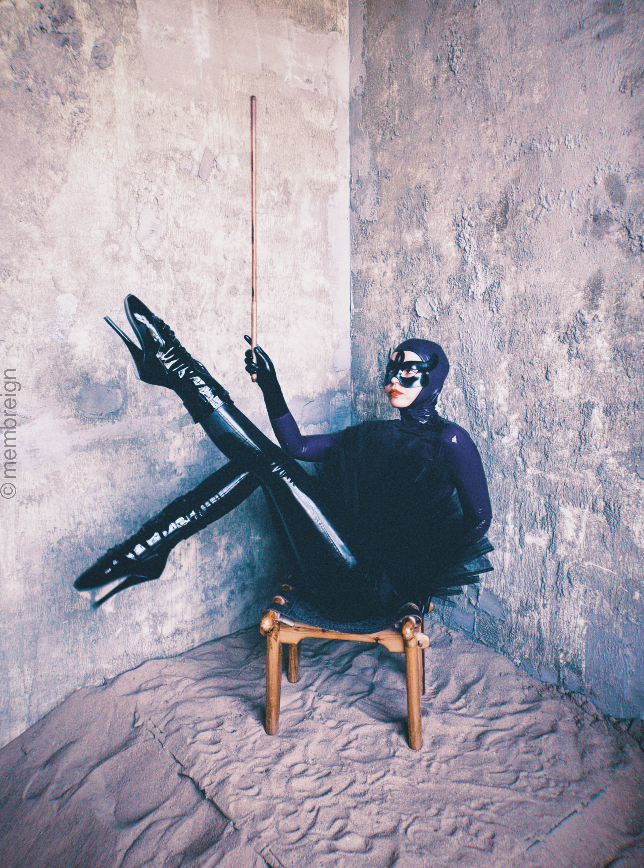 On a wheel. Membreign