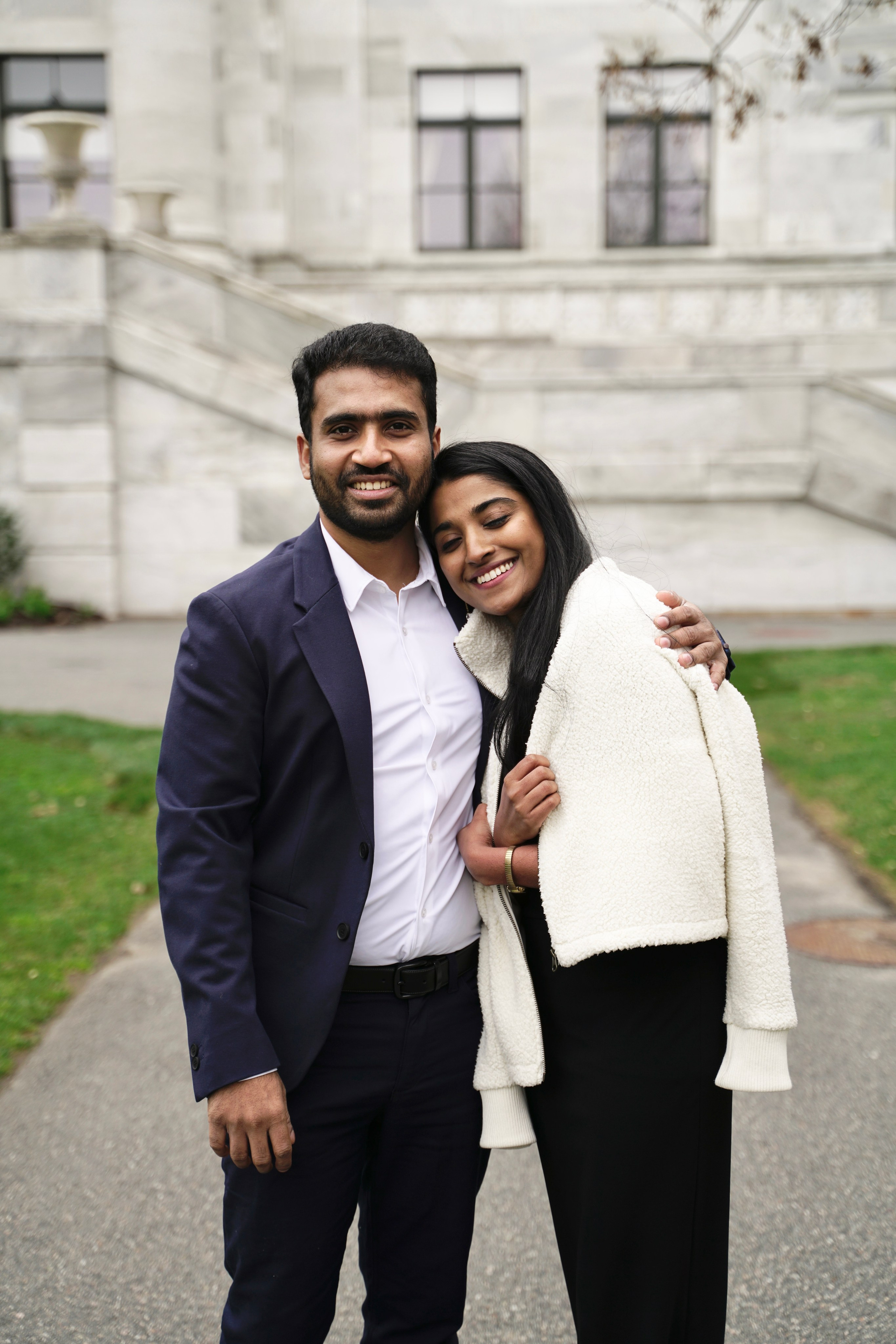 Sarath and Aishwarya at Boston Medical School. Stefanovich Photography | Boston, MA