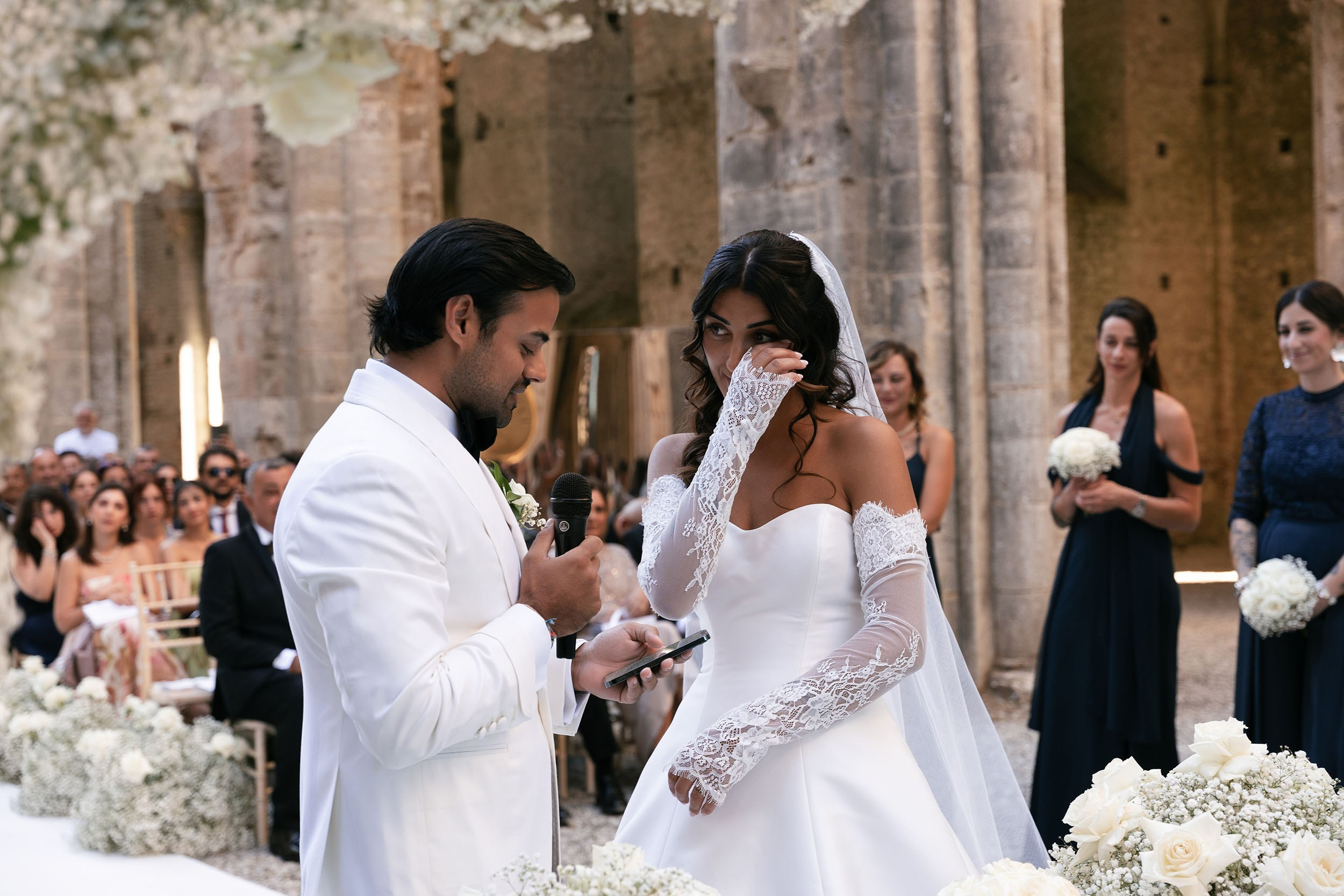 Ginevra and Avi — Abbazia di San Galgano, Tuscany. Destination Wedding Photographers and content creators based in Spain