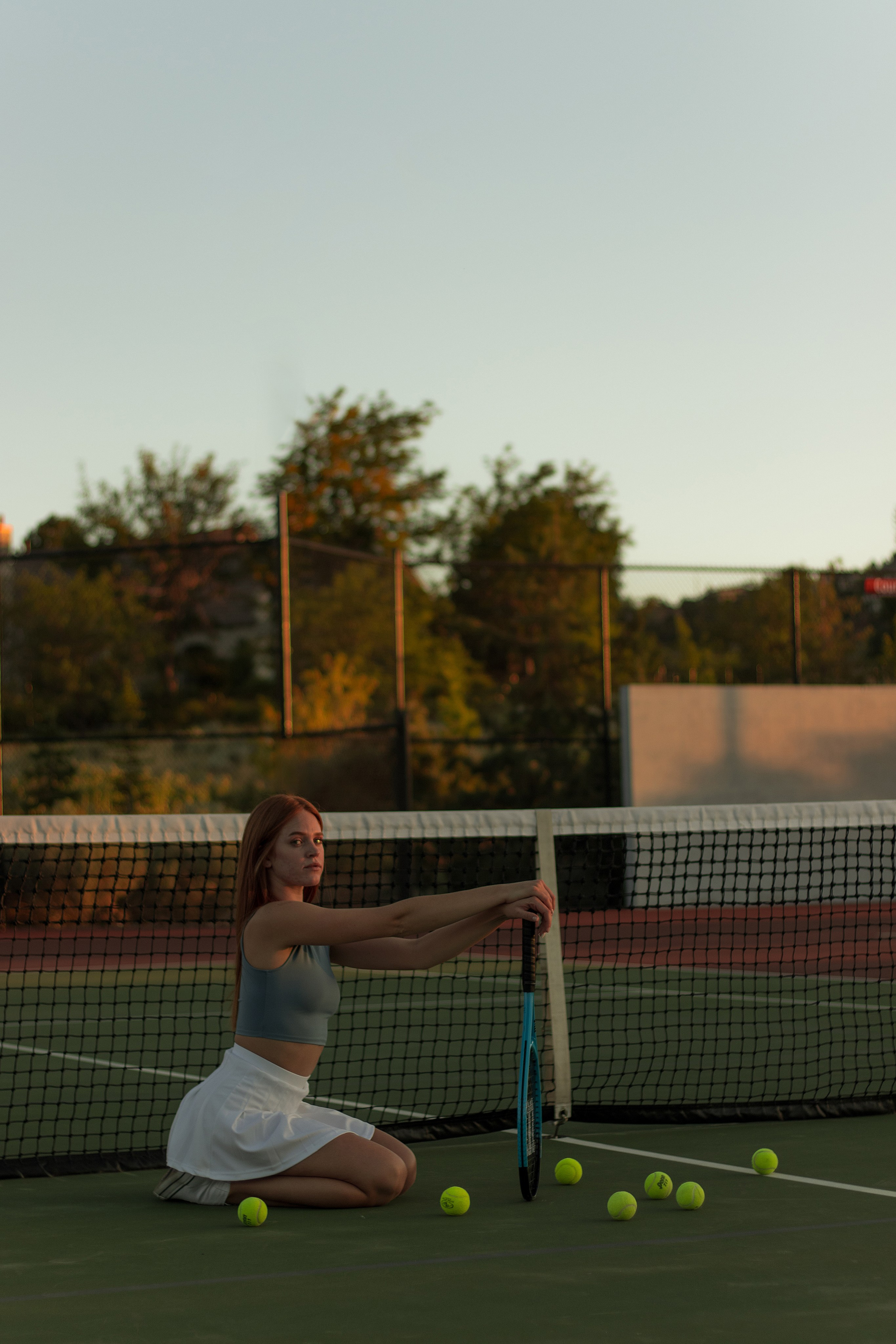 Anhelihha at the tennis court. Portrait and couples photographer in Florida, Valeriia Honcharova