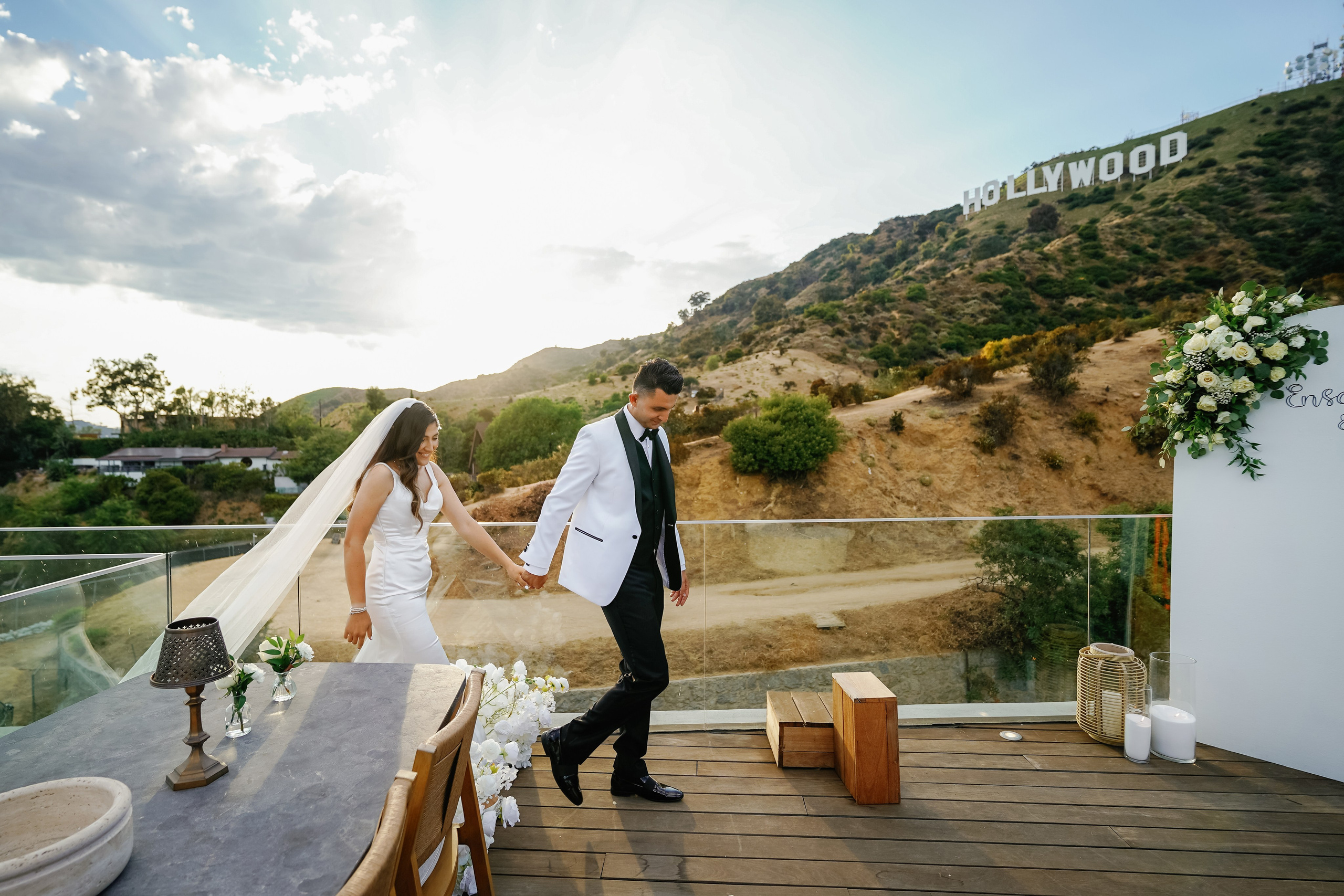 Wedding at the Hollywood Sign Venue, Los Angeles, California. Wedding Photography & Videography Team in California, Los Angeles, San Francisco, San Diego and Travel
