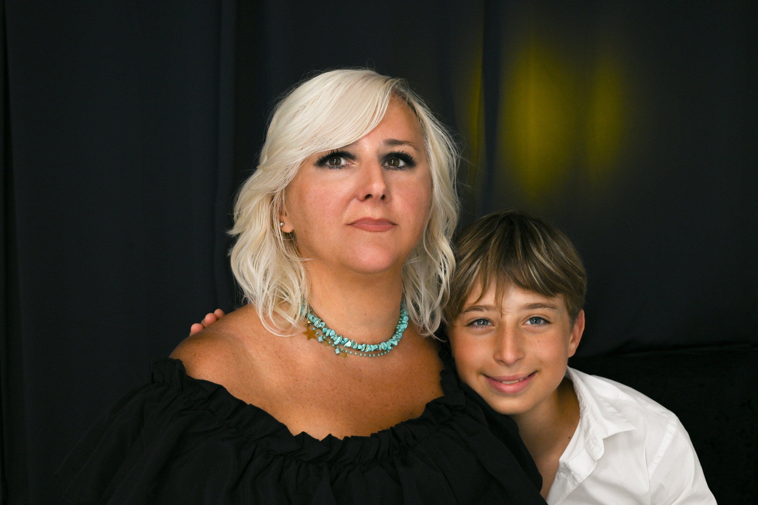Photo Shooting in studio mother with son