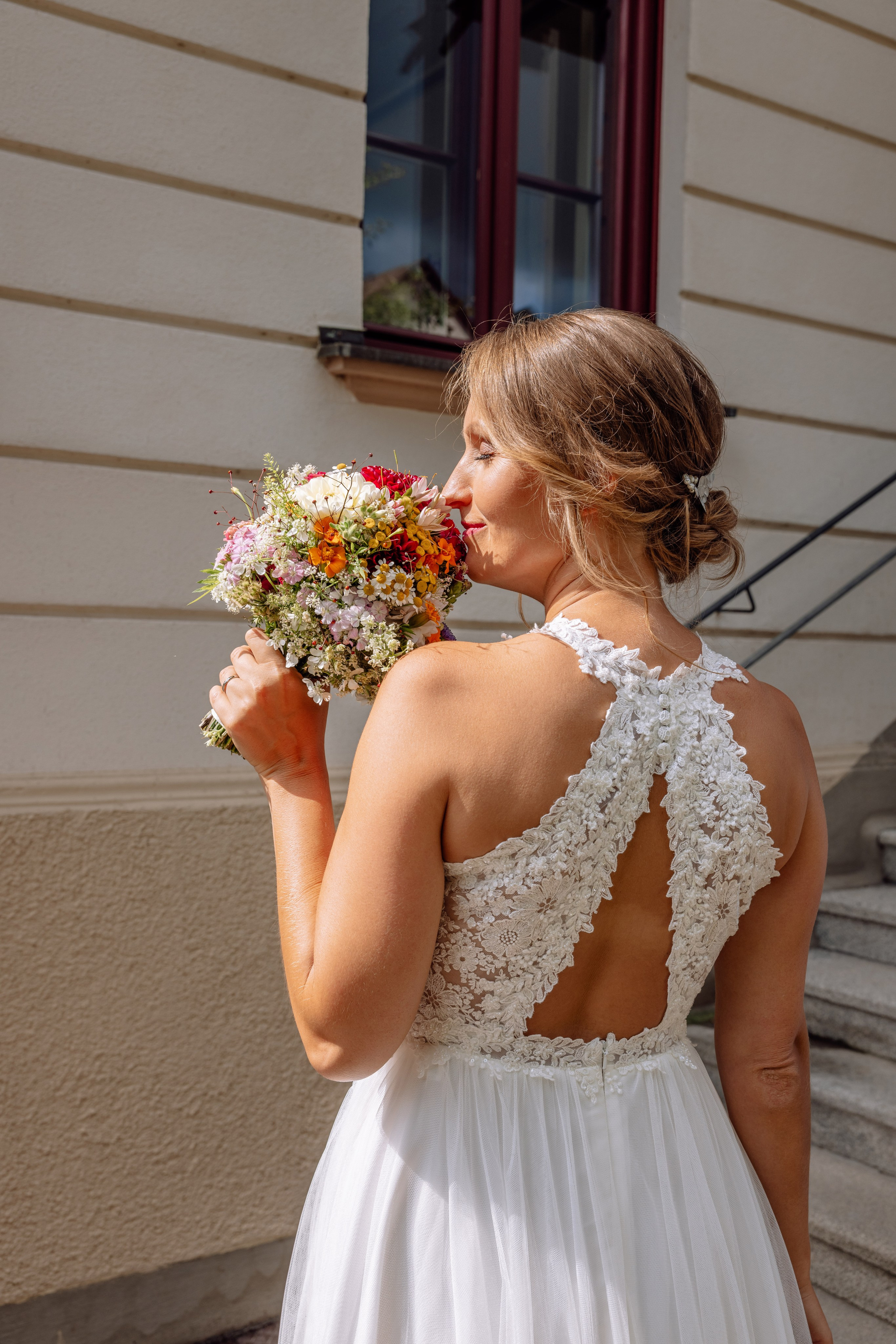 Sandra und Kevin: Standesamt Unterföring und Friedensengel. Hochzeitsfotograf München Taufe Familienfotograf Tanja Mauke