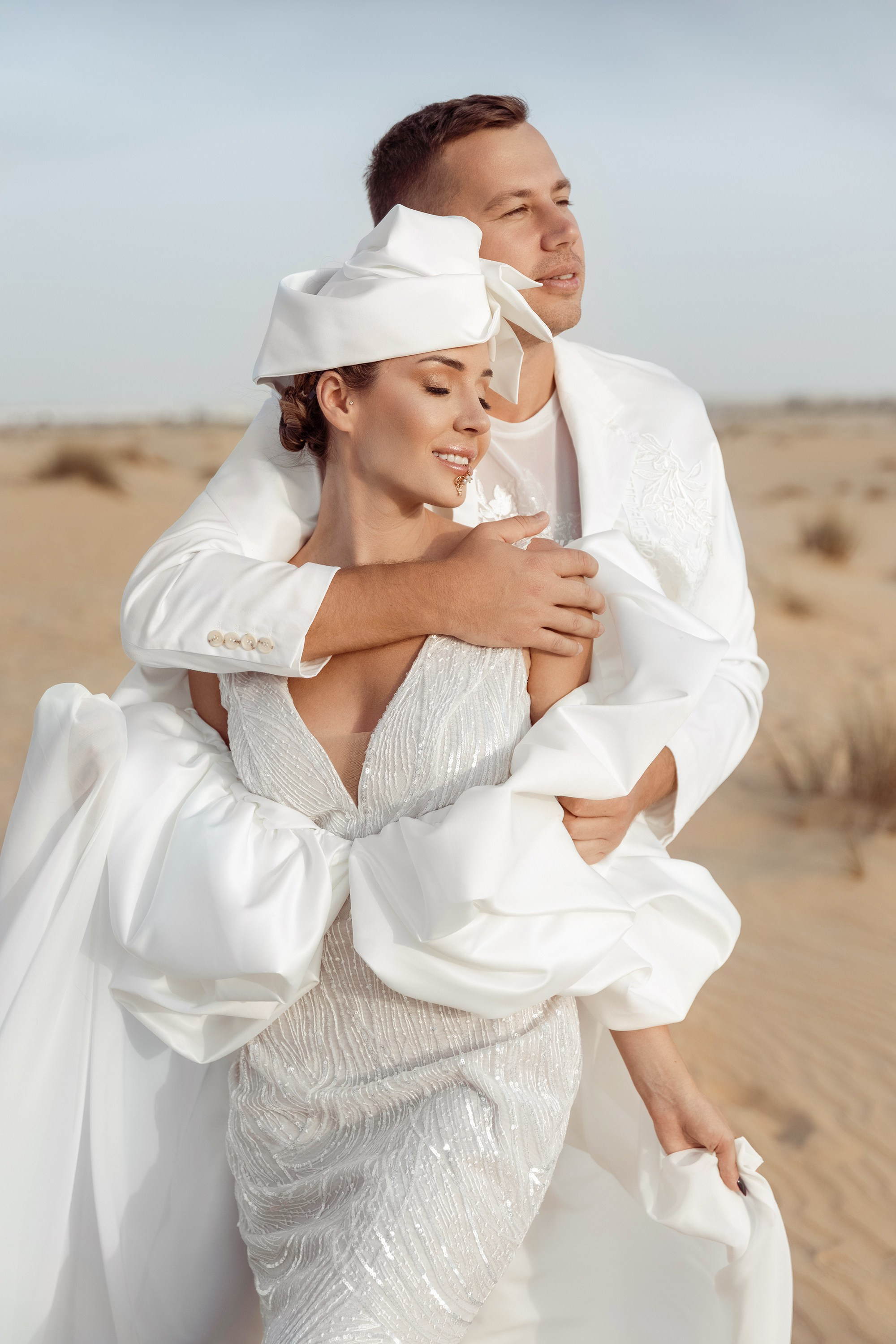 Bride and groom's portrait. Dubai, United Arab Emirates