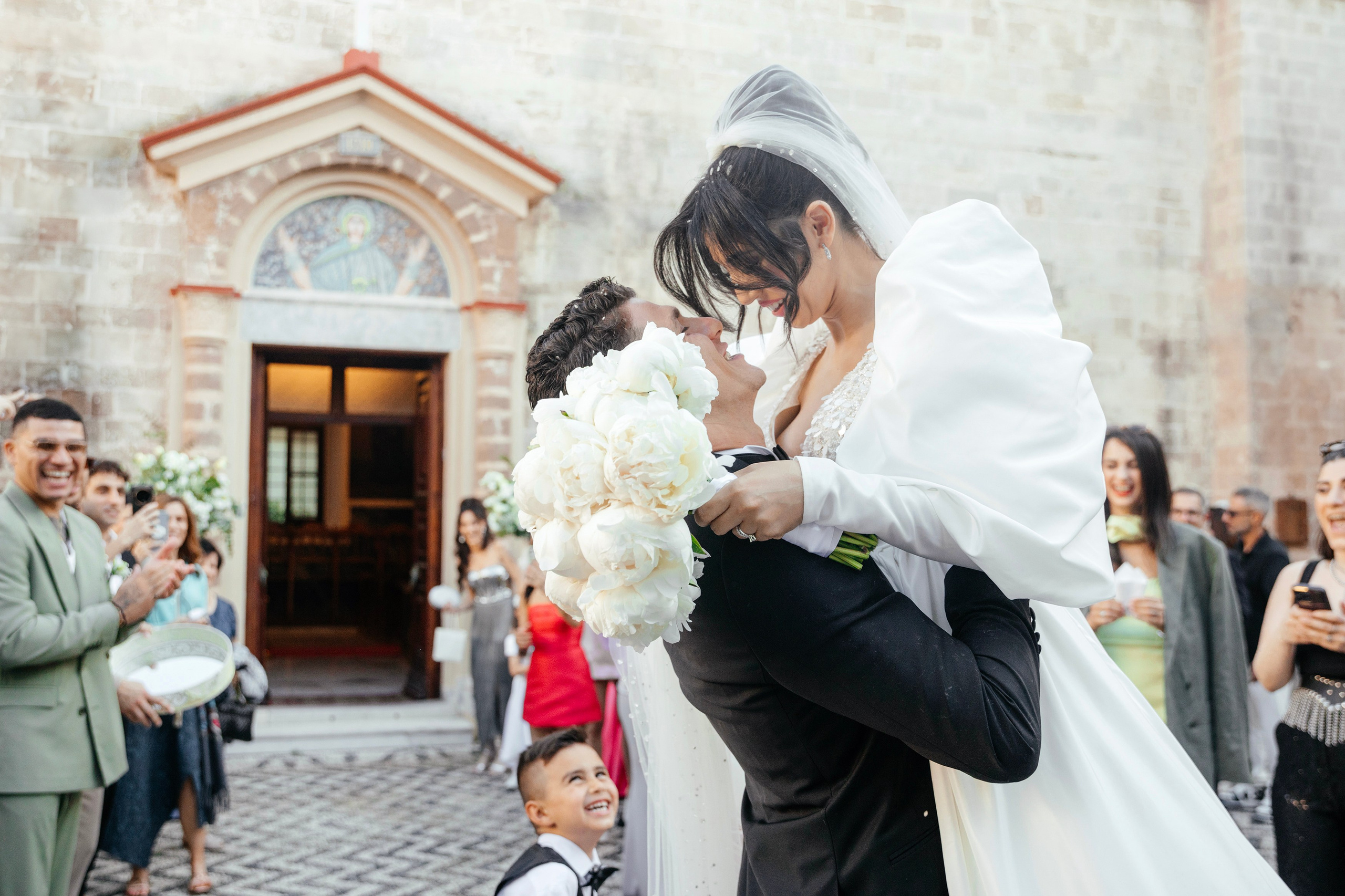 Bride and groom got married and are very happy. Rhodes Greece