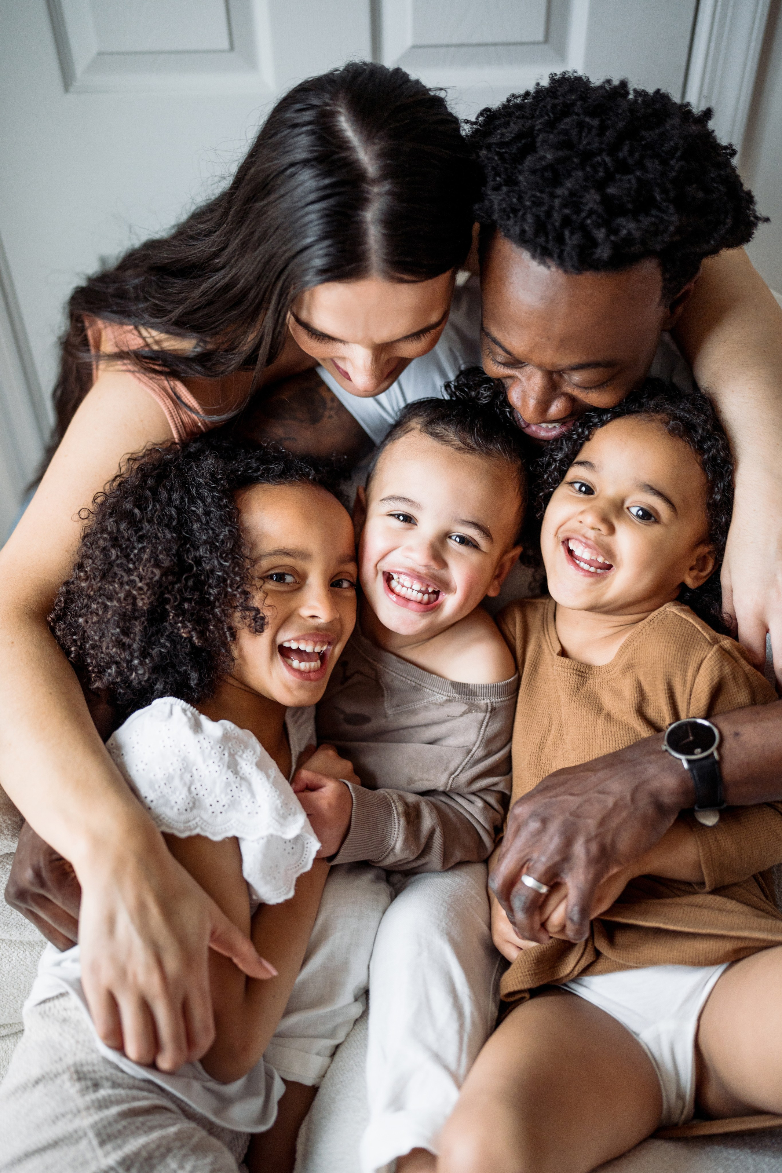 Stephanie, Lamar and kids at home. Wedding and family photographer and videographer PA, NJ, NY, DE, MD