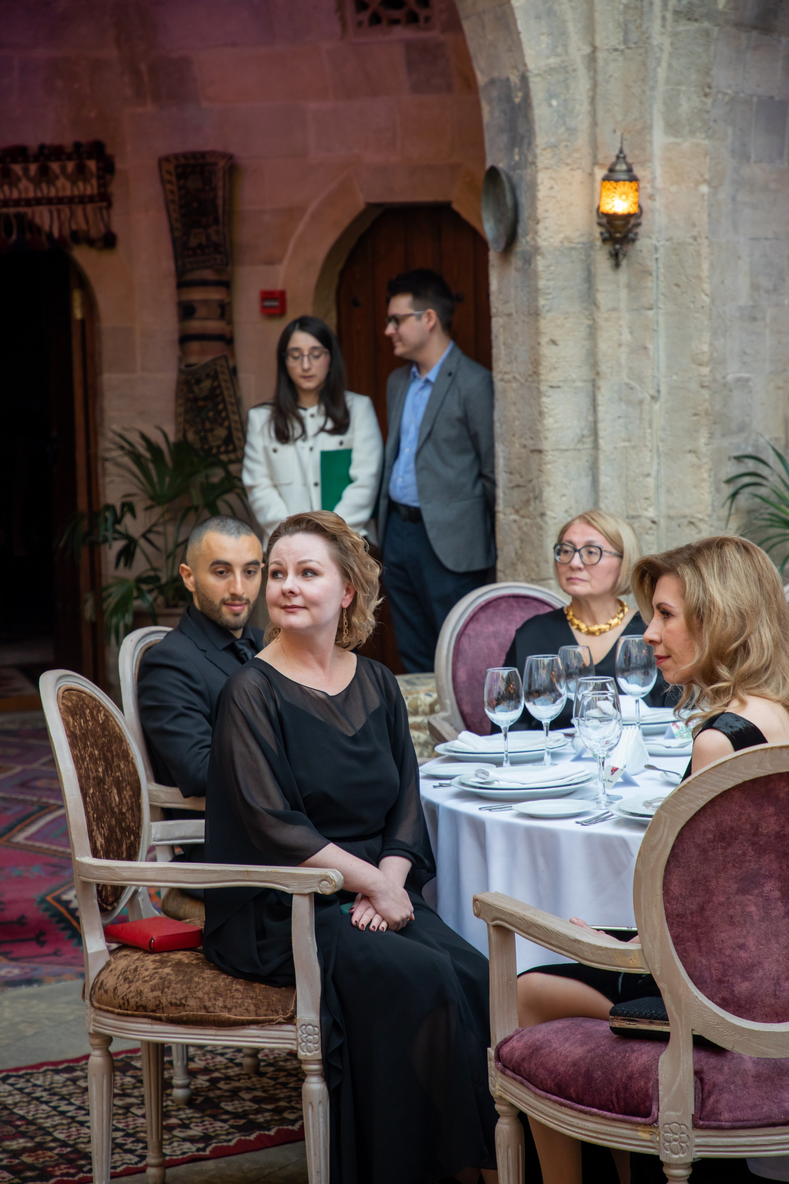 Gala-Dinner with the French Countess, the main etiquette expert Marie de Tilly. Baku Photographer