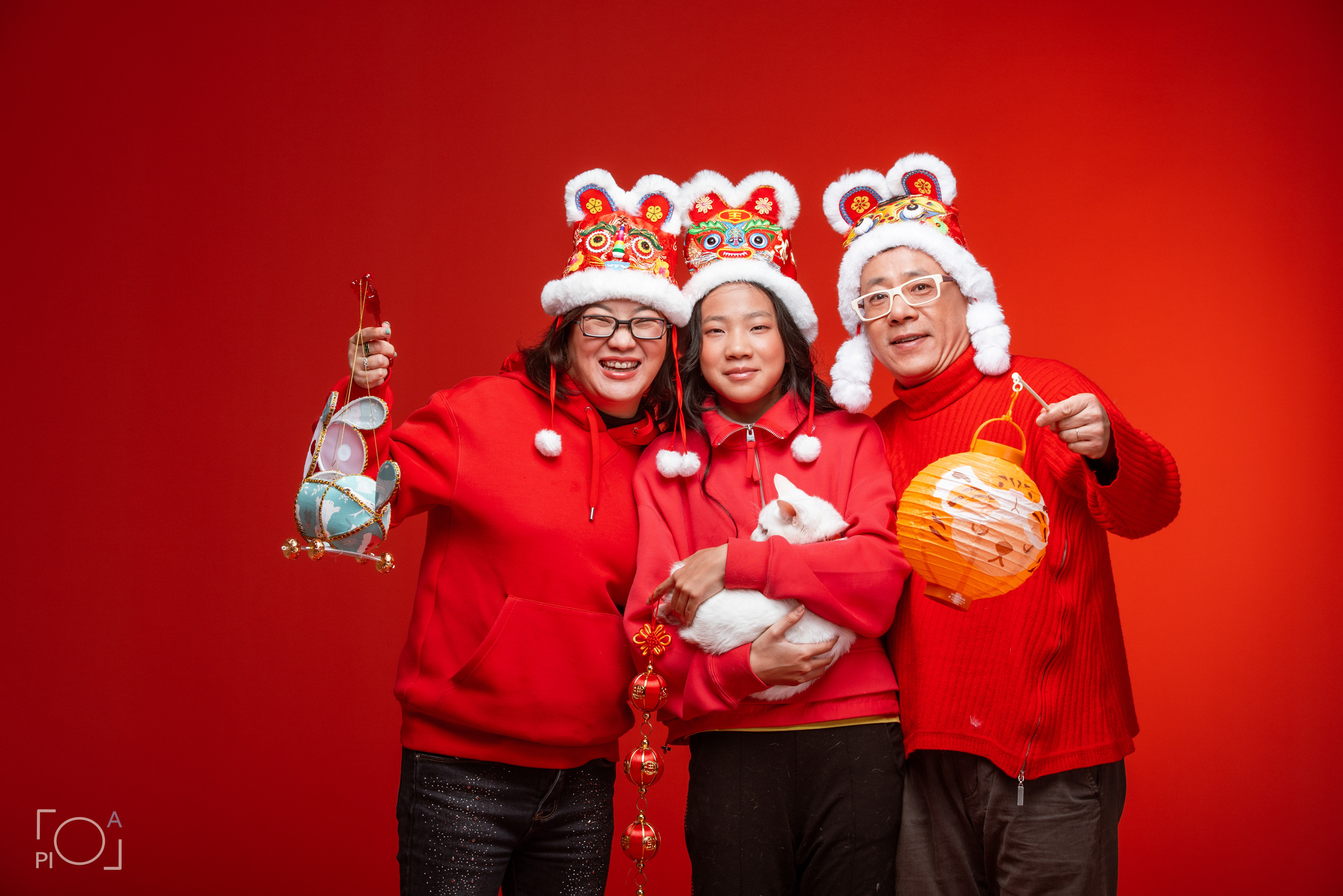 Friendly family: Photo shoot with pets in the studio. Photographer in Shanghai — Lola Pidluskaya