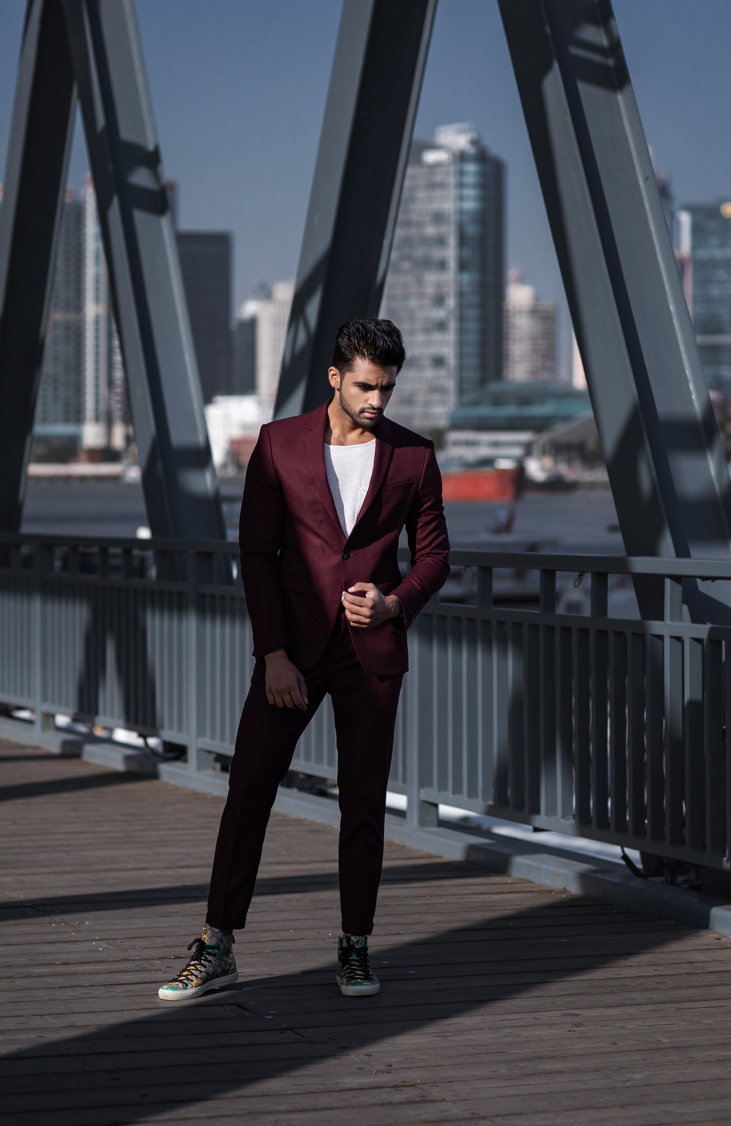 Indian singer and blogger at a photo shoot with Lola Pidluskaya in Shanghai, China