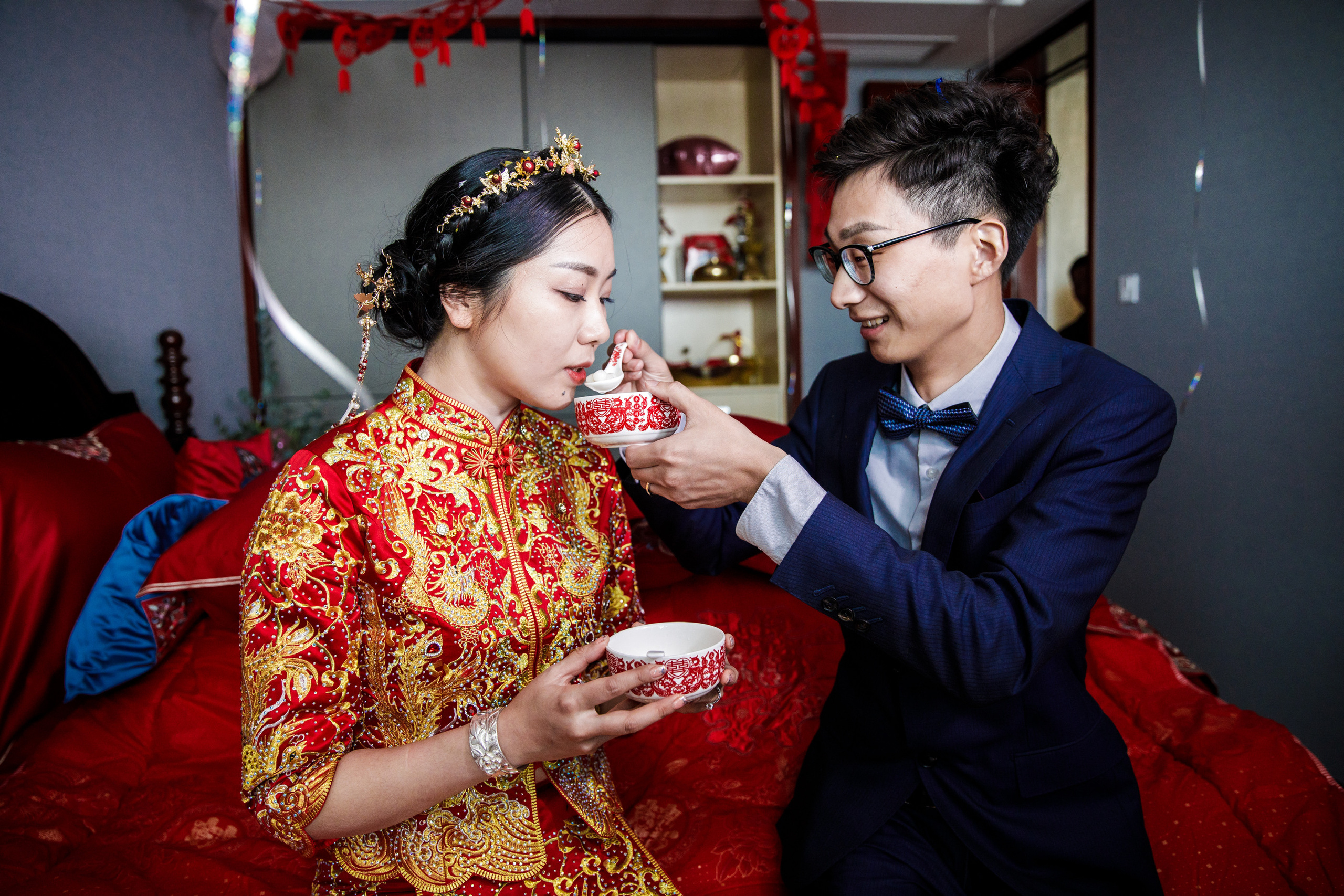 Китайская свадьба по традиционным китайским + европейским обычаям. Фотограф в Шанхае — Лола Пидлуская