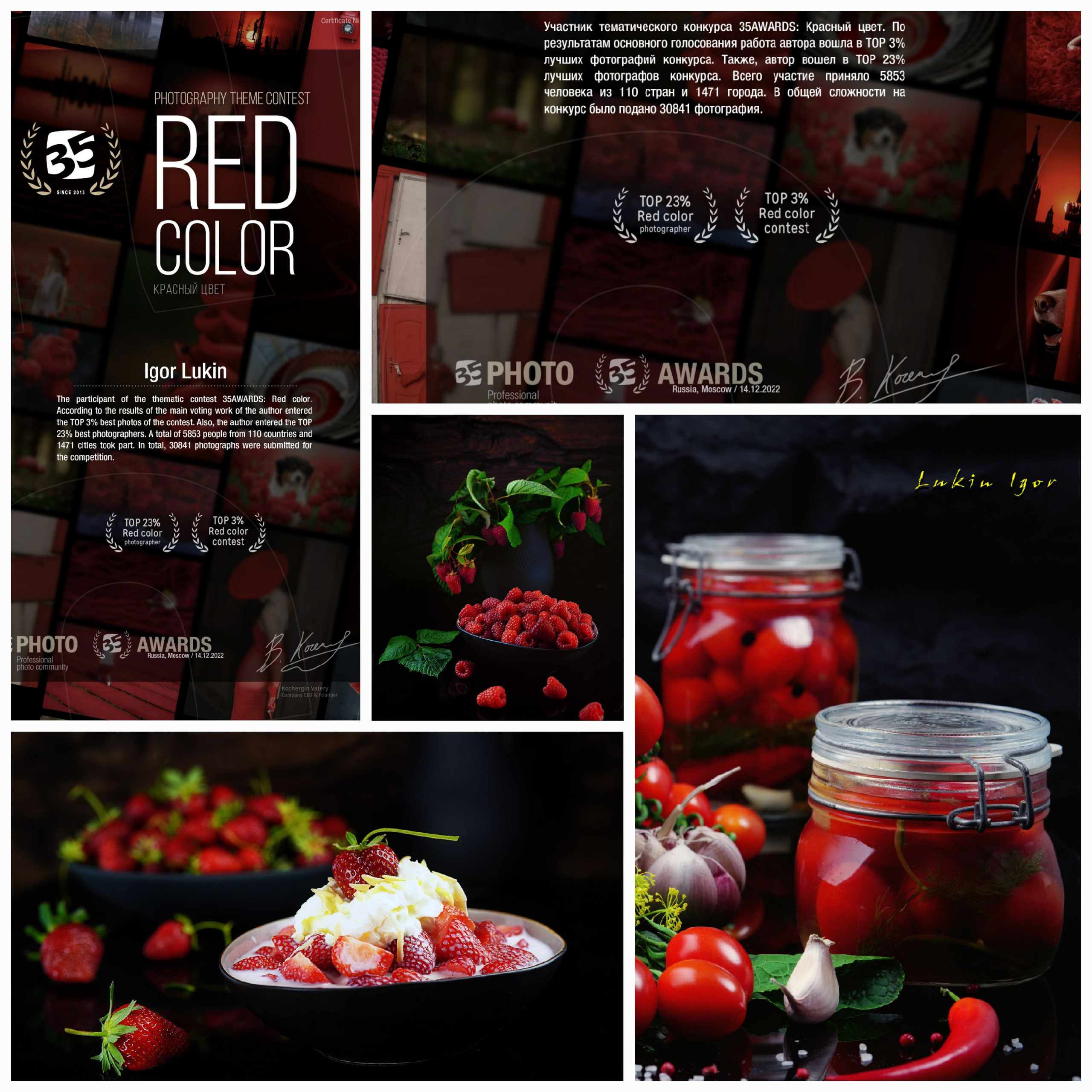 35 AWARDS Red color. LUKIN IGOR Photography