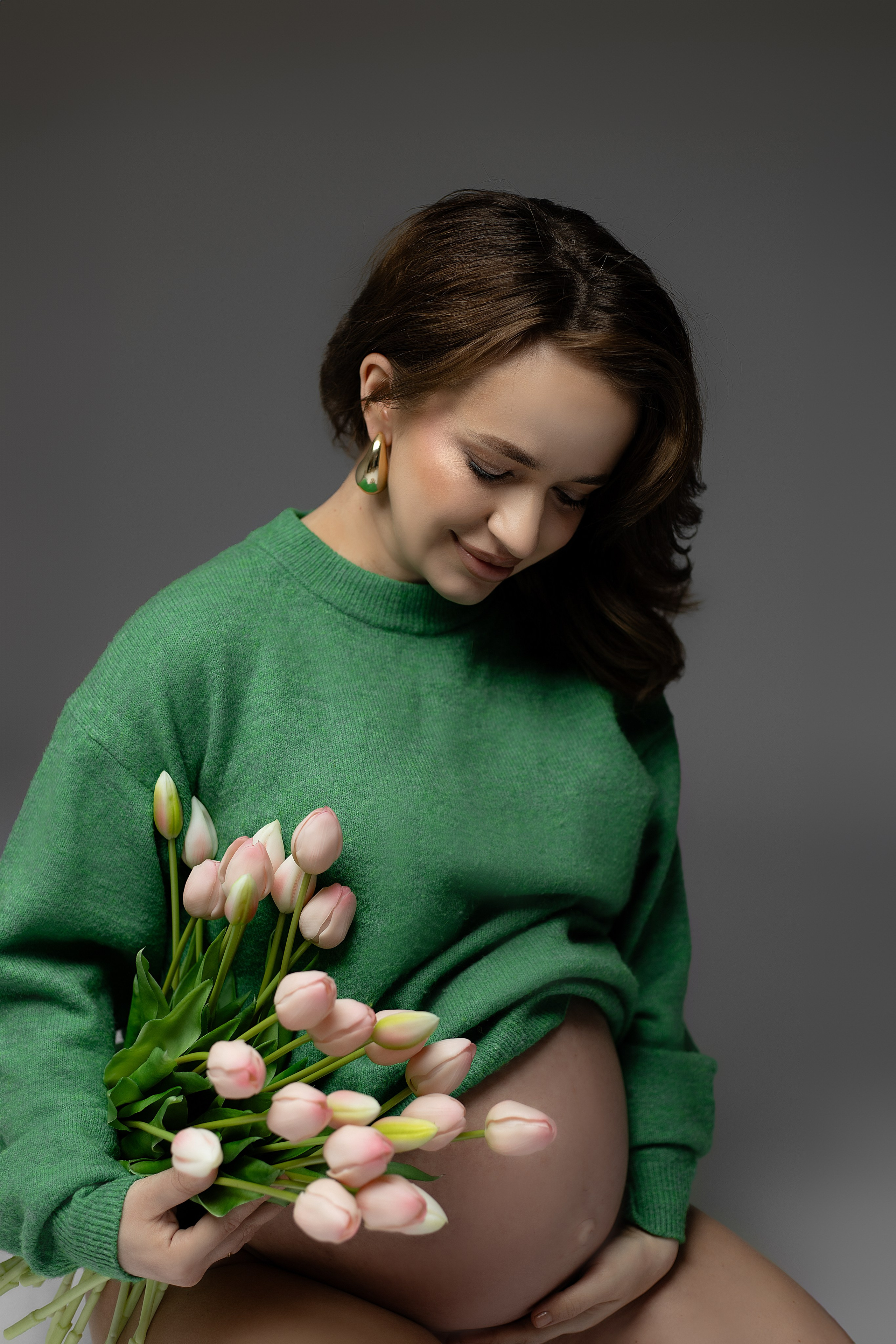 Babybauchshooting im Studio. Fotografin Heidenheim / Newborn, Babybauch & Familie - Nadine Schmalz