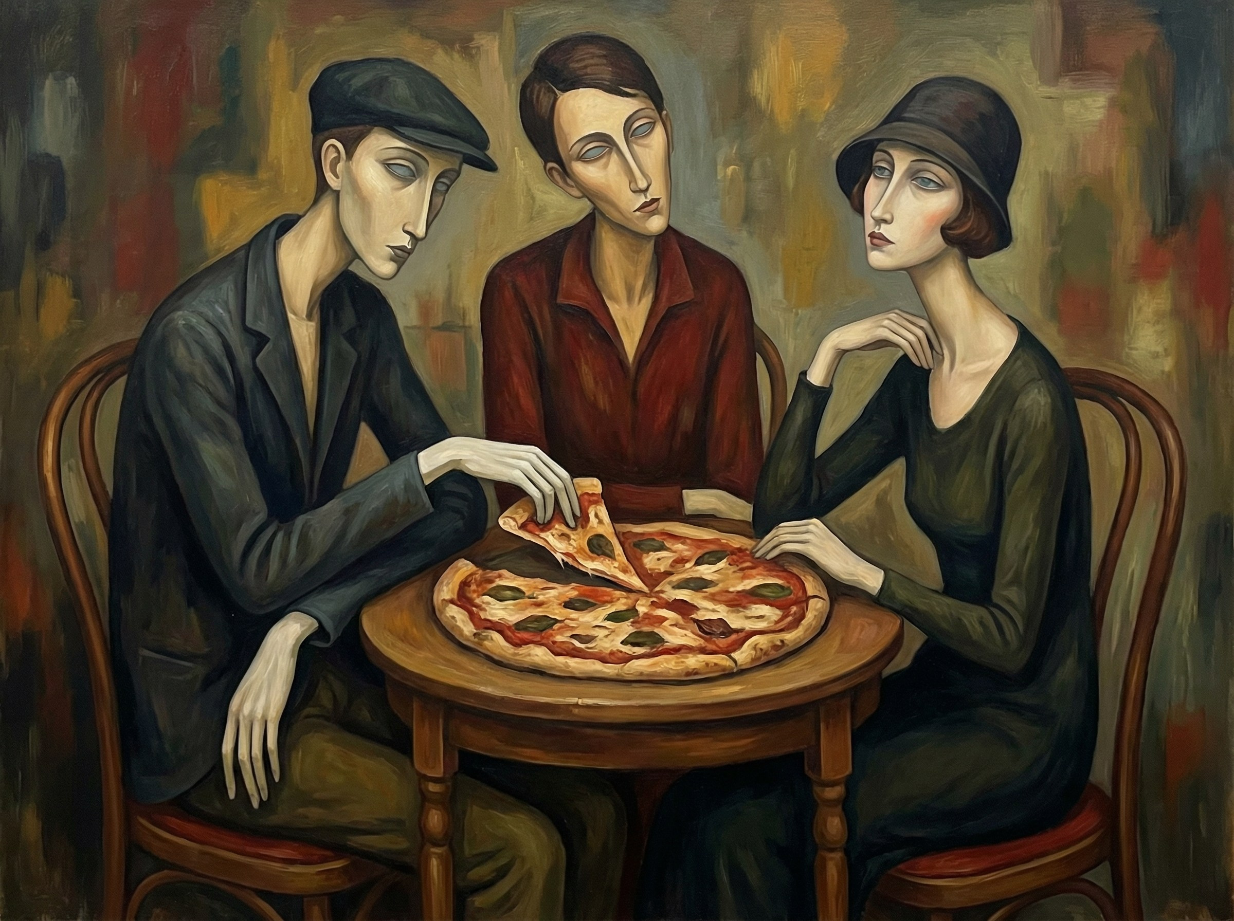 Пицца в искусстве. Имиджевый ИИ контент для пиццерии в Париже