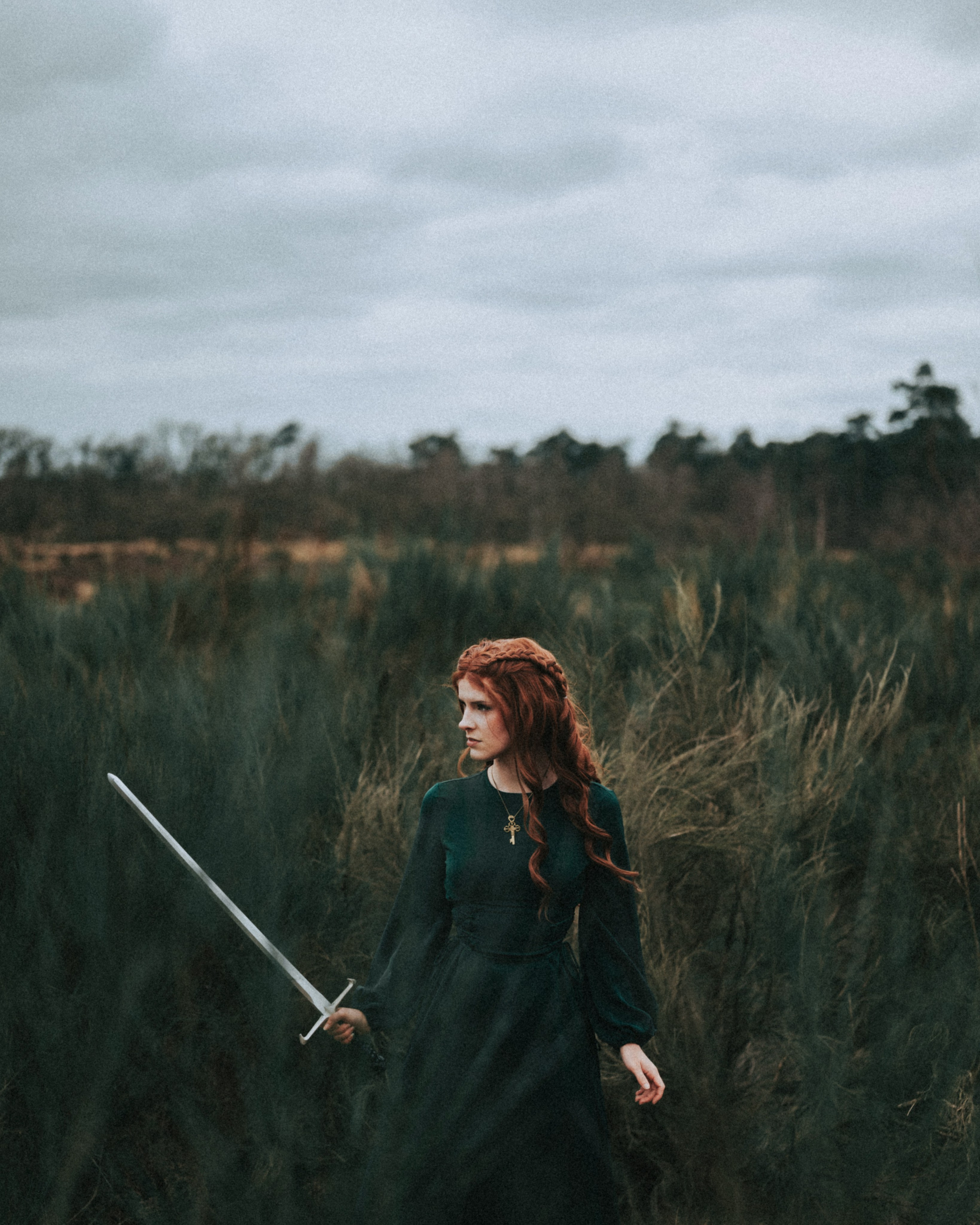 Warrior Princess Portrait Session in Heather Fields. Moth & Moss Photography