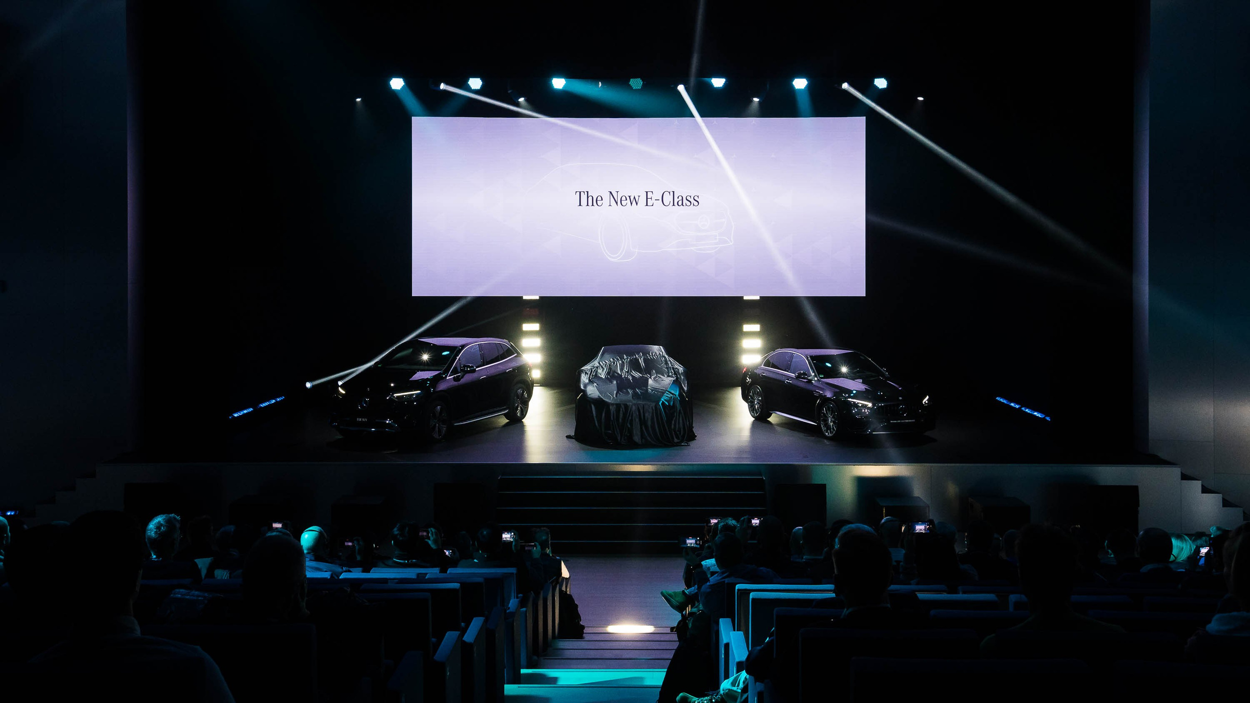 Stage ready with the Brand new Mercedes E class in Mallroca