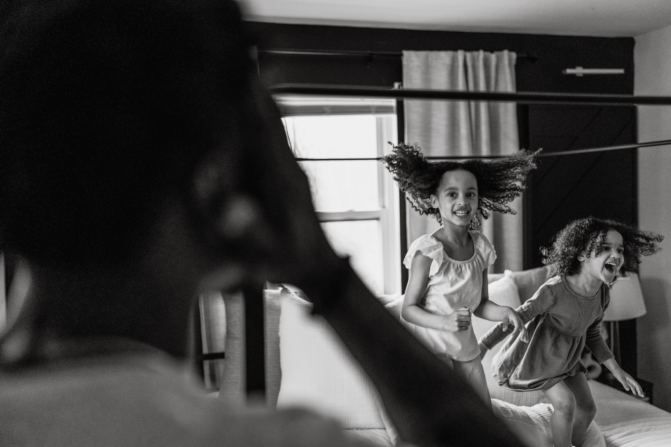 Stephanie, Lamar and kids at home. Wedding and family photographer and videographer PA, NJ, NY, DE, MD