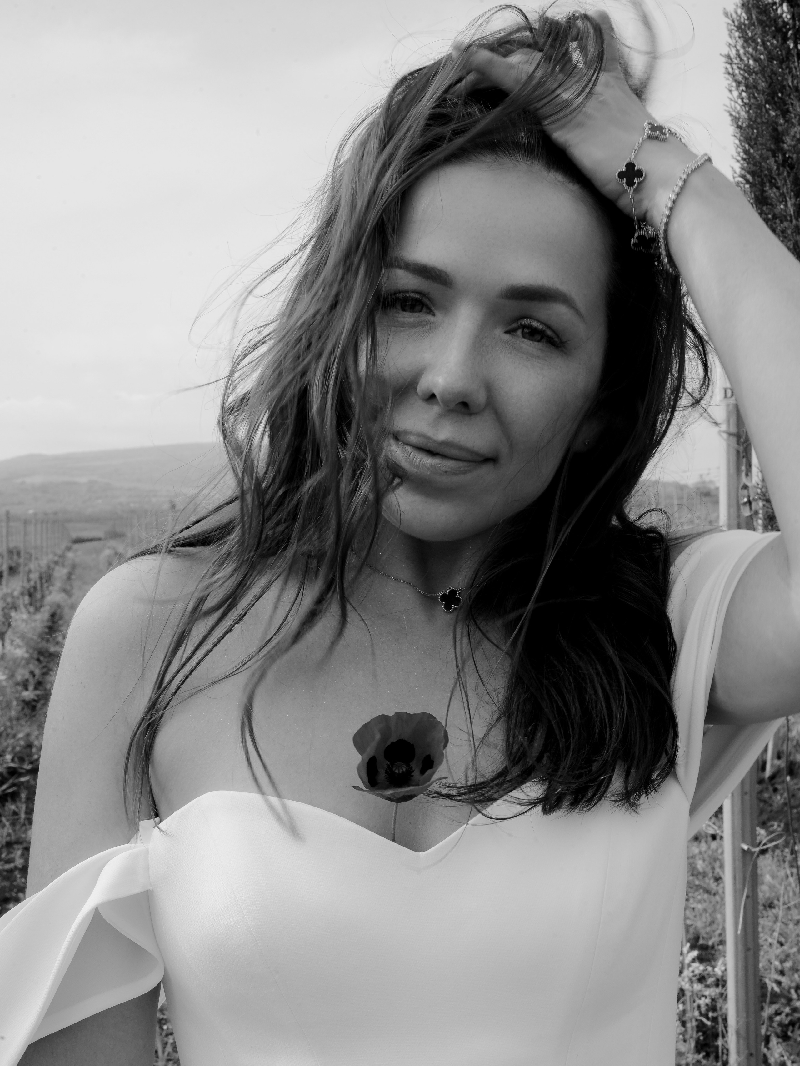 Bride portrait in vineyard scenery