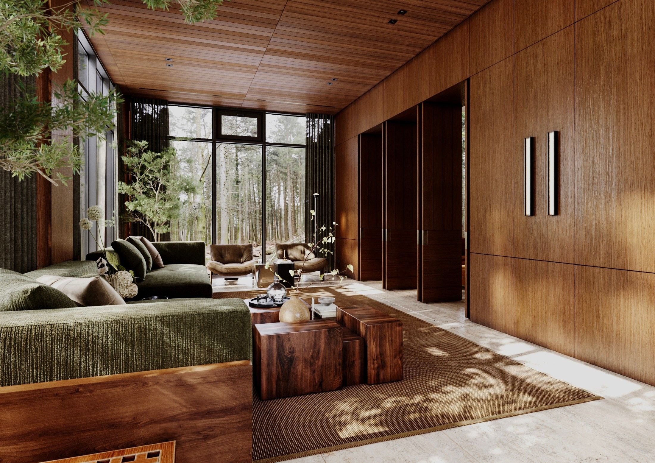 House Okhtinsky Park | Terrace. Interior and object 3D visualization