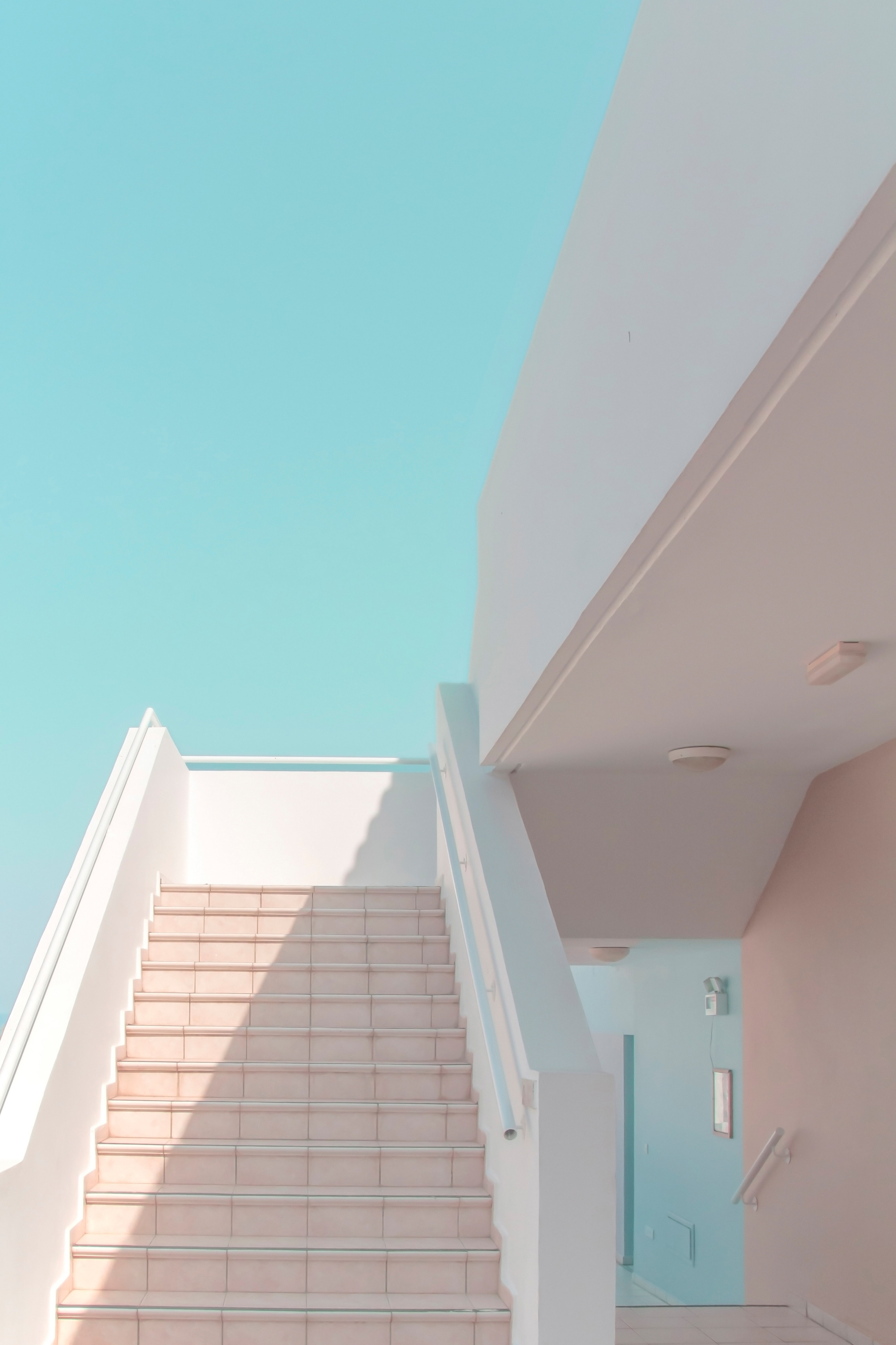 Architecture geometry Paphos Cyprus heavenly stairs blue