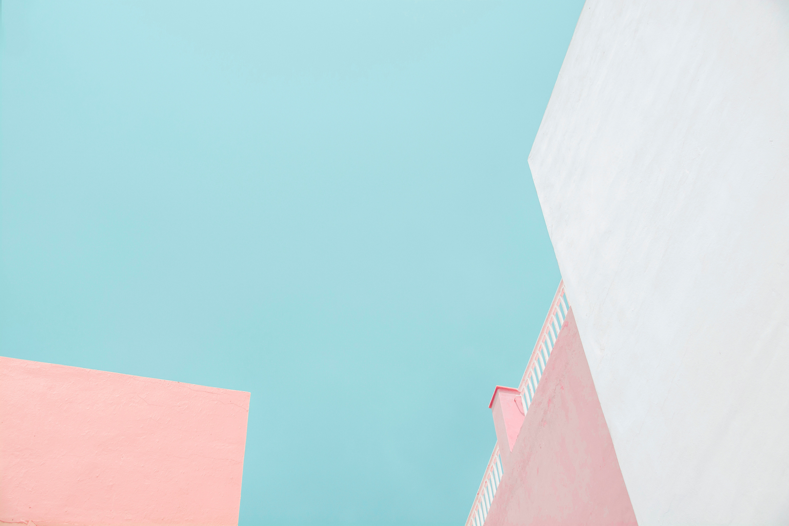 Architecture geometry Paphos Cyprus sky apricot color blue