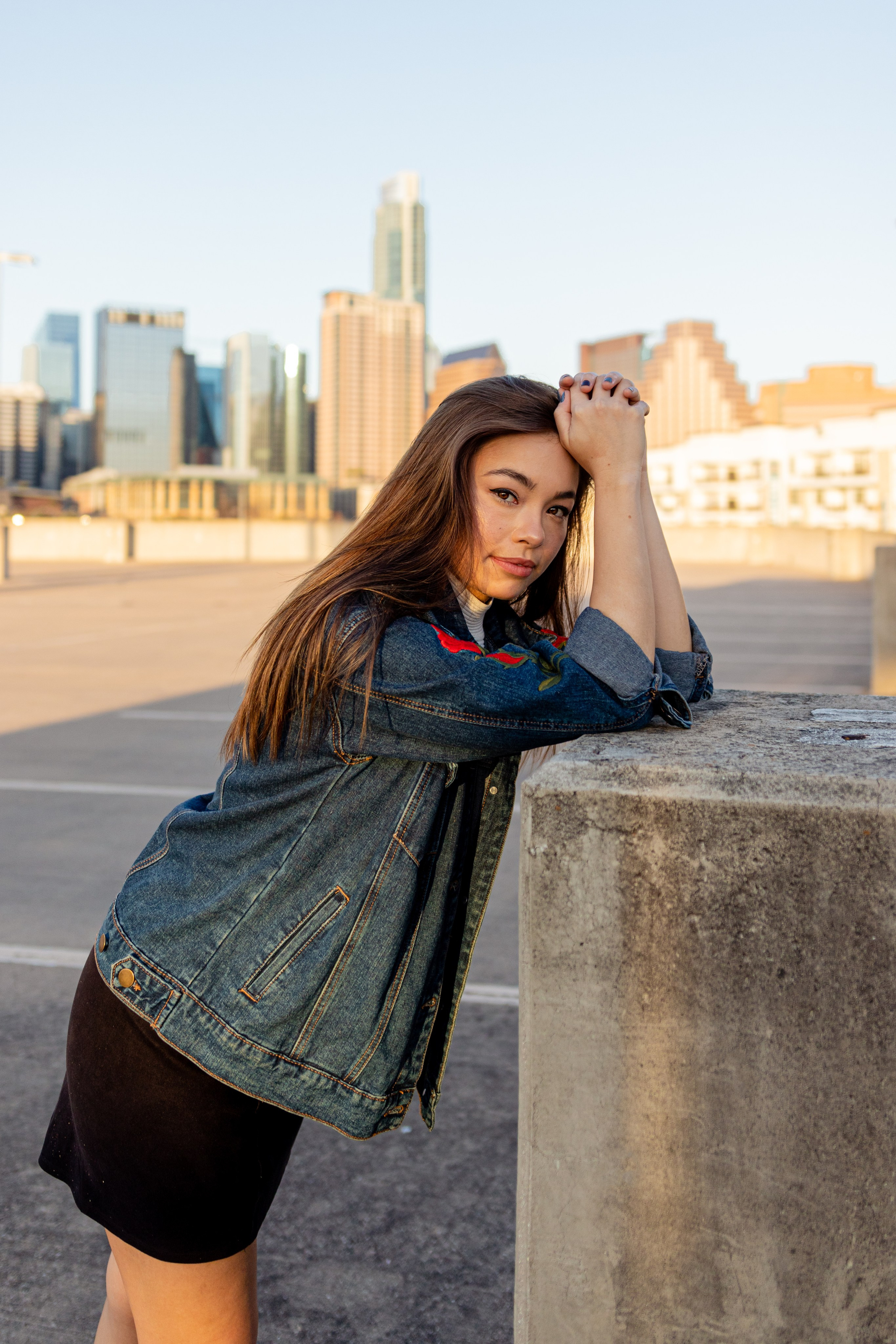 Anna’s photoshoot on a rooftop in downtown Austin