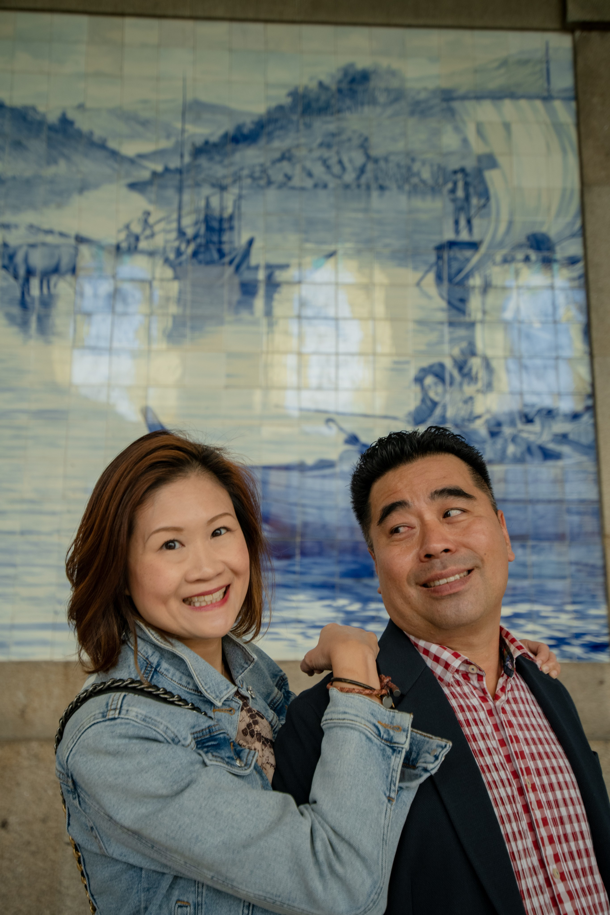 YOKE and ALFRED. Walking in Porto after the rain. Anastasiia Antoniuk portrait, family and couple photographer, Portugal