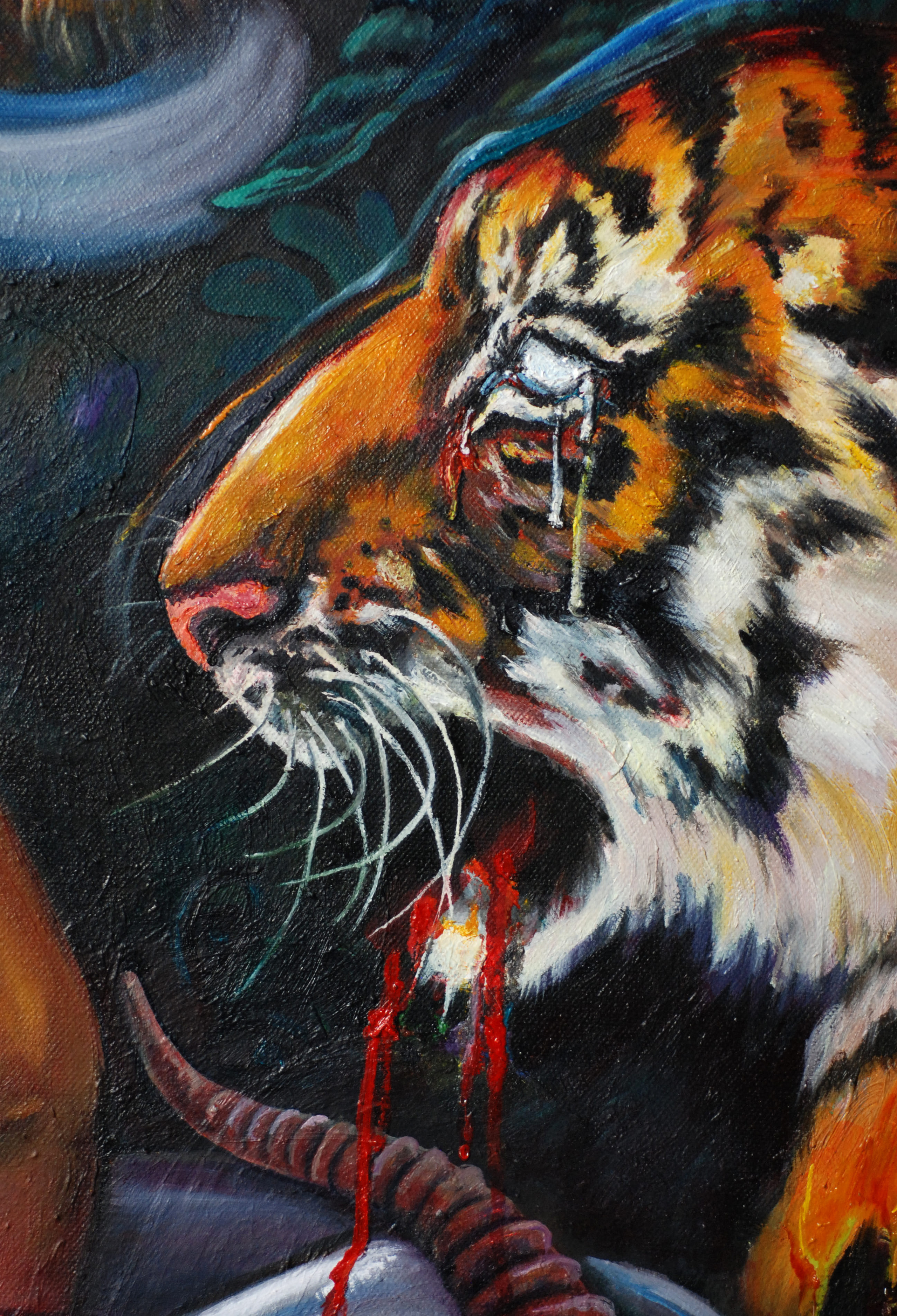 oil on canvas, DERHUND масло холст, художница из Германии, buy art, art collectrors, artist from Germany, Künstlerin aus Wuppertal, Kunst kaufen, figurative Kunst, art for sell, conteporary art, zeitgenössische Künstler, femaleartist, Artdealer, Malerei zu kaufen, animal painting, Tiger, Tiermalerei.