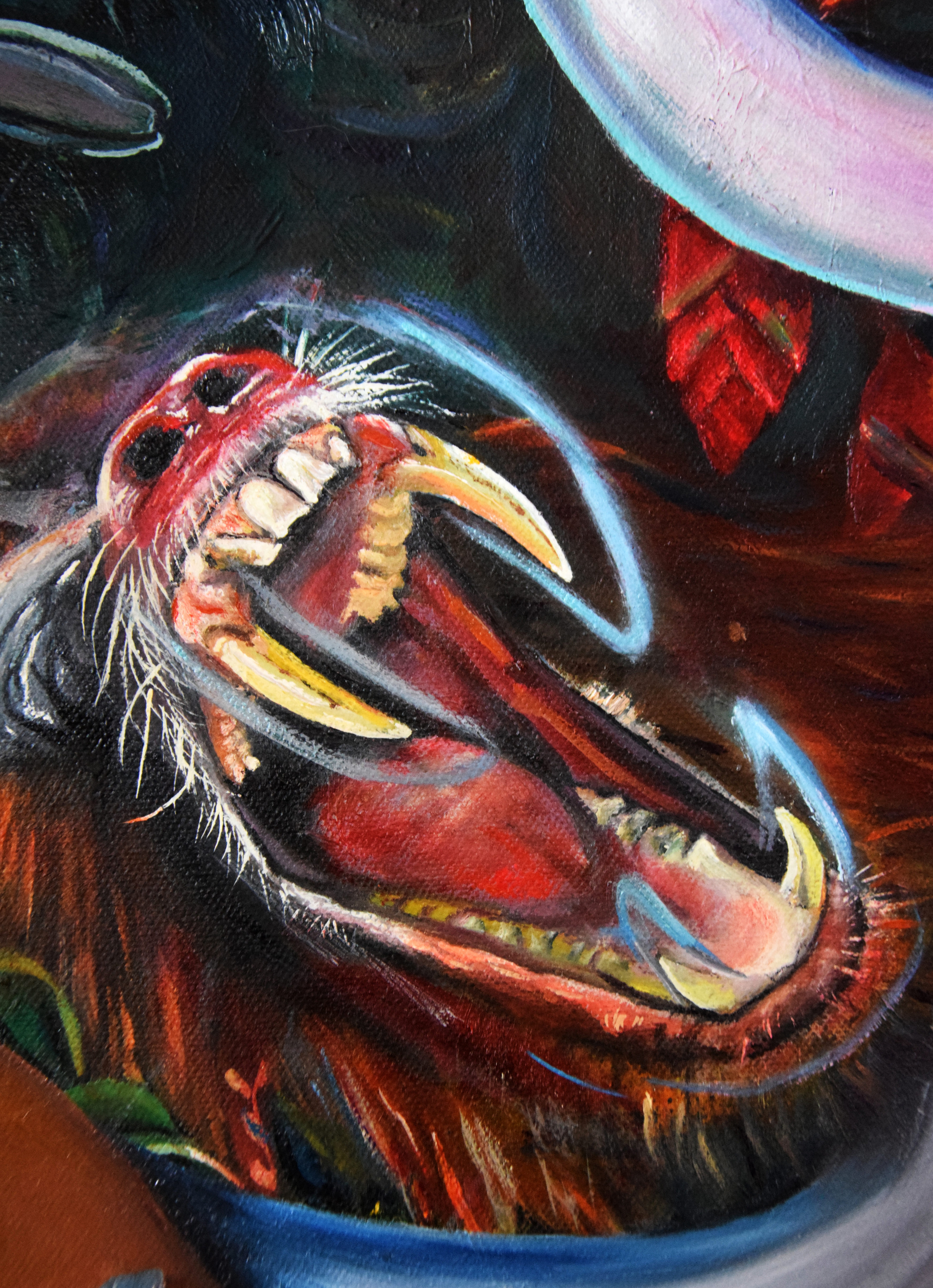 oil on canvas, DERHUND масло холст, художница из Германии, buy art, art collectrors, artist from Germany, Künstlerin aus Wuppertal, Kunst kaufen, figurative Kunst, art for sell, conteporary art, zeitgenössische Künstler, femaleartist, Artdealer, Malerei zu kaufen, Jungle, Leben und Tod, Voodoo Art, Masken, ethnische Kunst, animal painting, Tiermalerei.