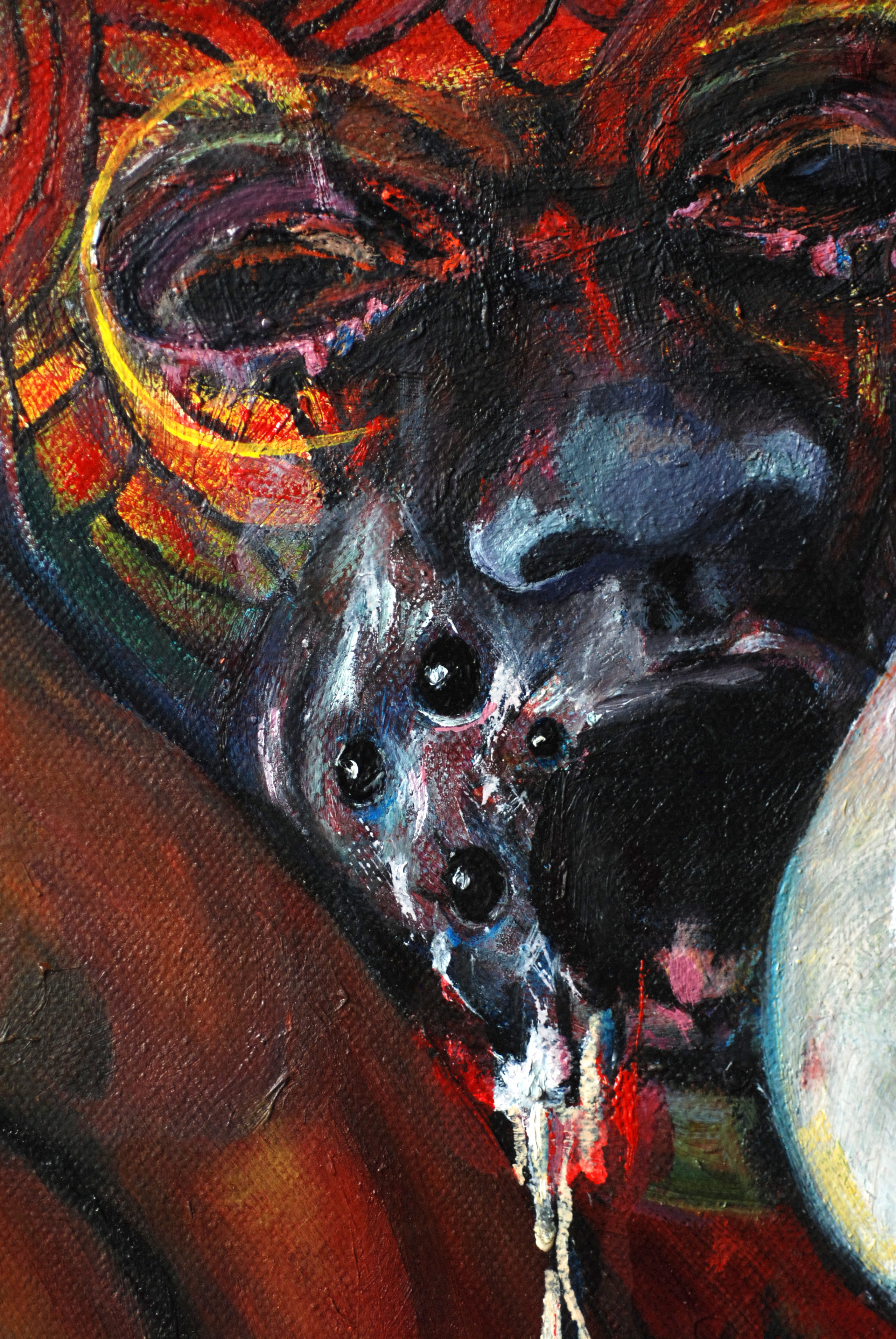 oil on canvas, DERHUND масло холст, художница из Германии, buy art, art collectrors, artist from Germany, Künstlerin aus Wuppertal, Kunst kaufen, figurative Kunst, art for sell, conteporary art, zeitgenössische Künstler, femaleartist, Artdealer, Malerei zu kaufen, Jungle, Leben und Tod, Voodoo Art, Masken, ethnische Kunst, animal painting, Tiermalerei.