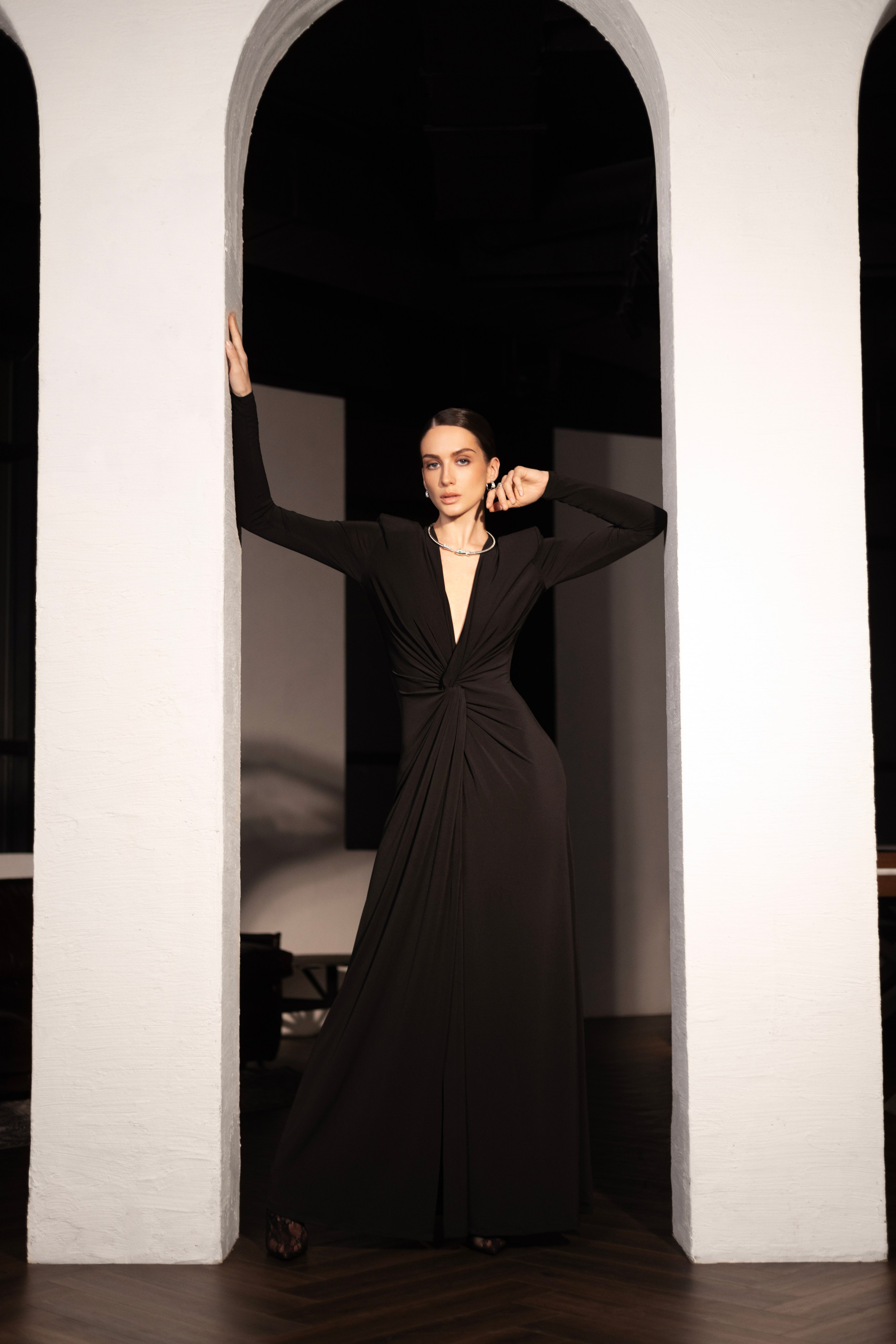 Editorial in a bar. Stylist