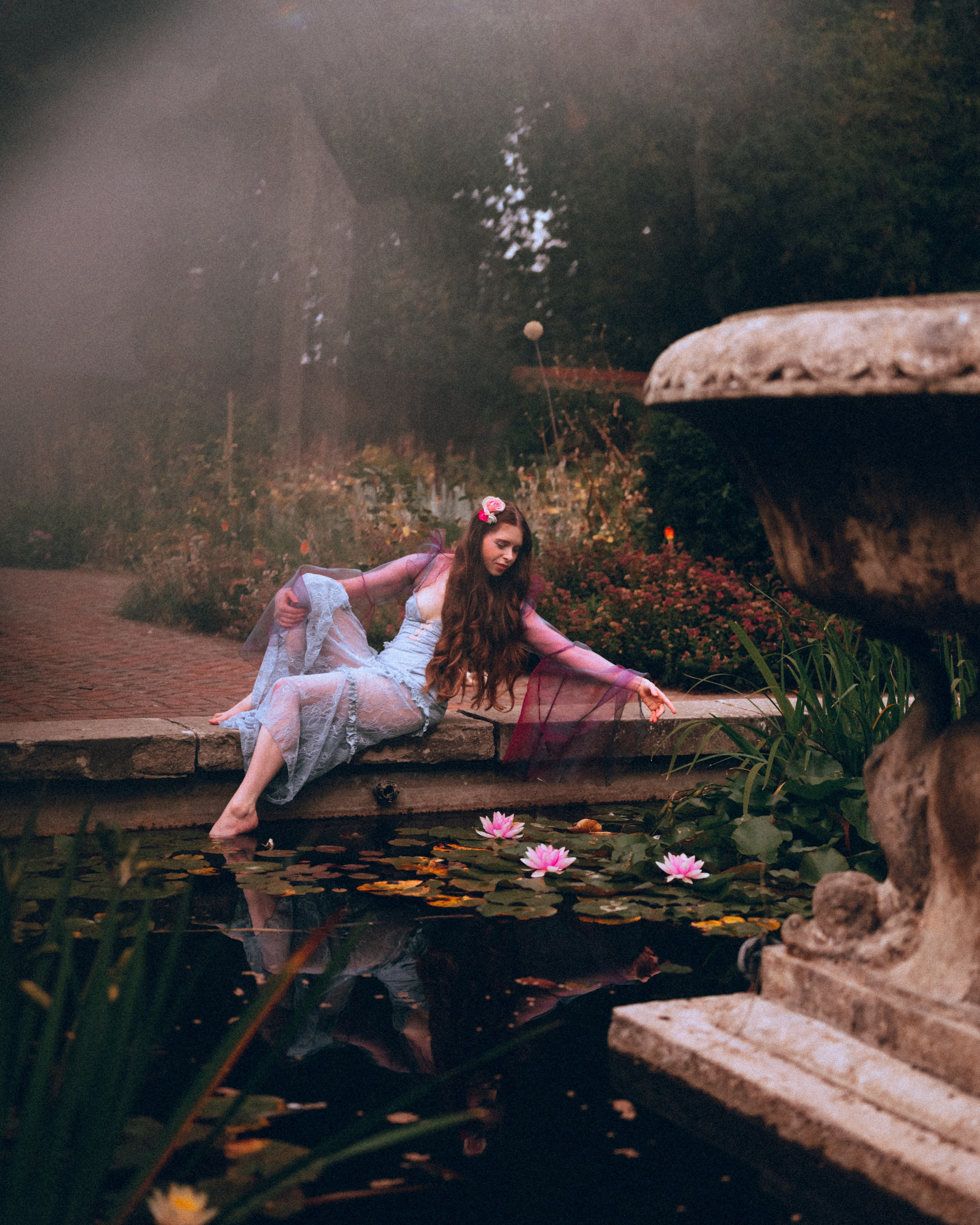 Fairy Photoshoot in a Lotus Pond. Moth & Moss Photography