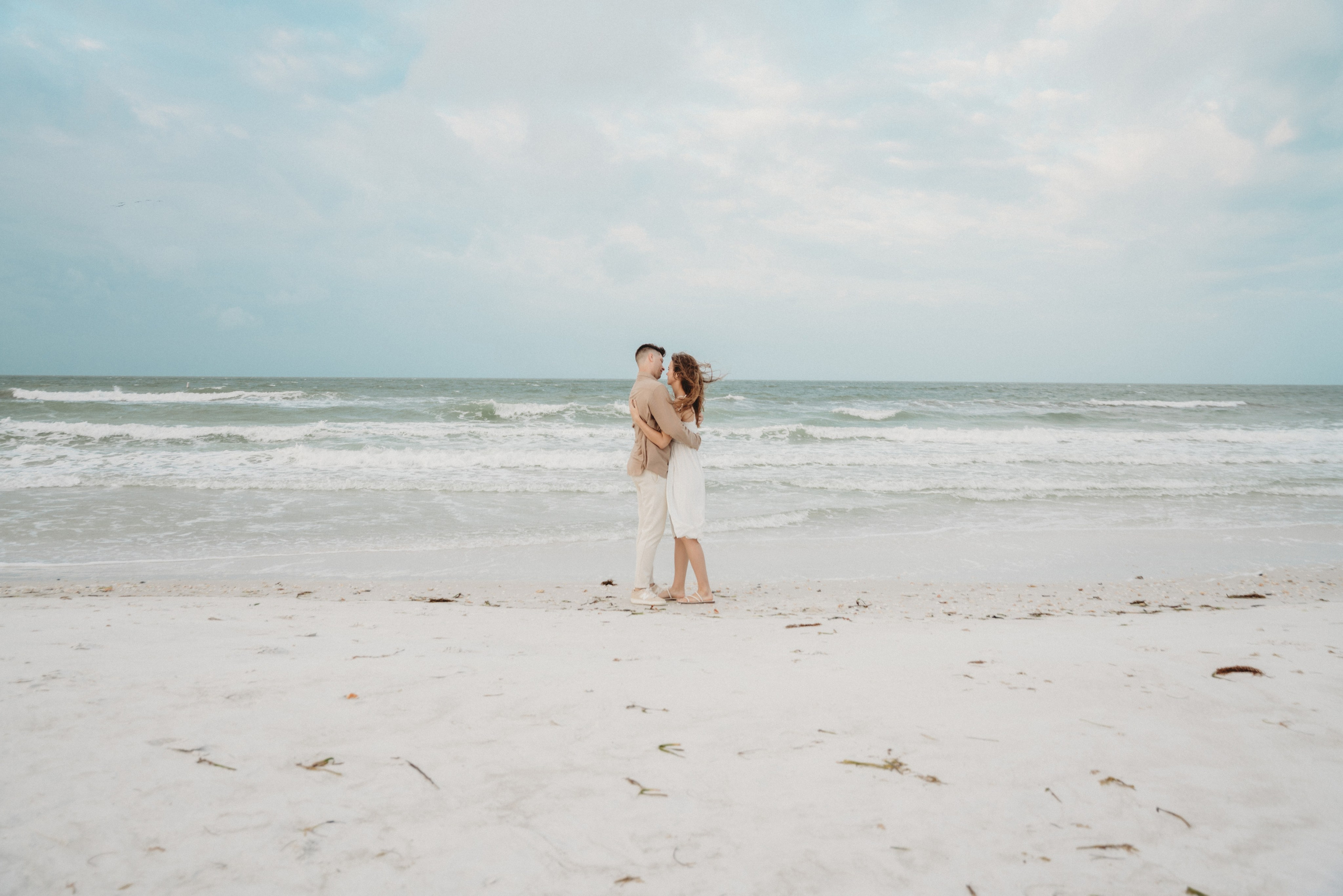 engagement photoshoot on the Lido Beach Florida
