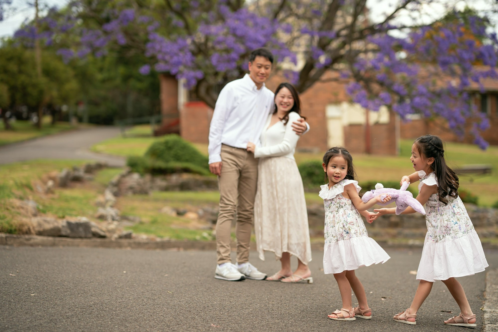 Jacaranda Photoshoot for a Family of Four!. Family and Maternity Photography in Sydney, Hills District