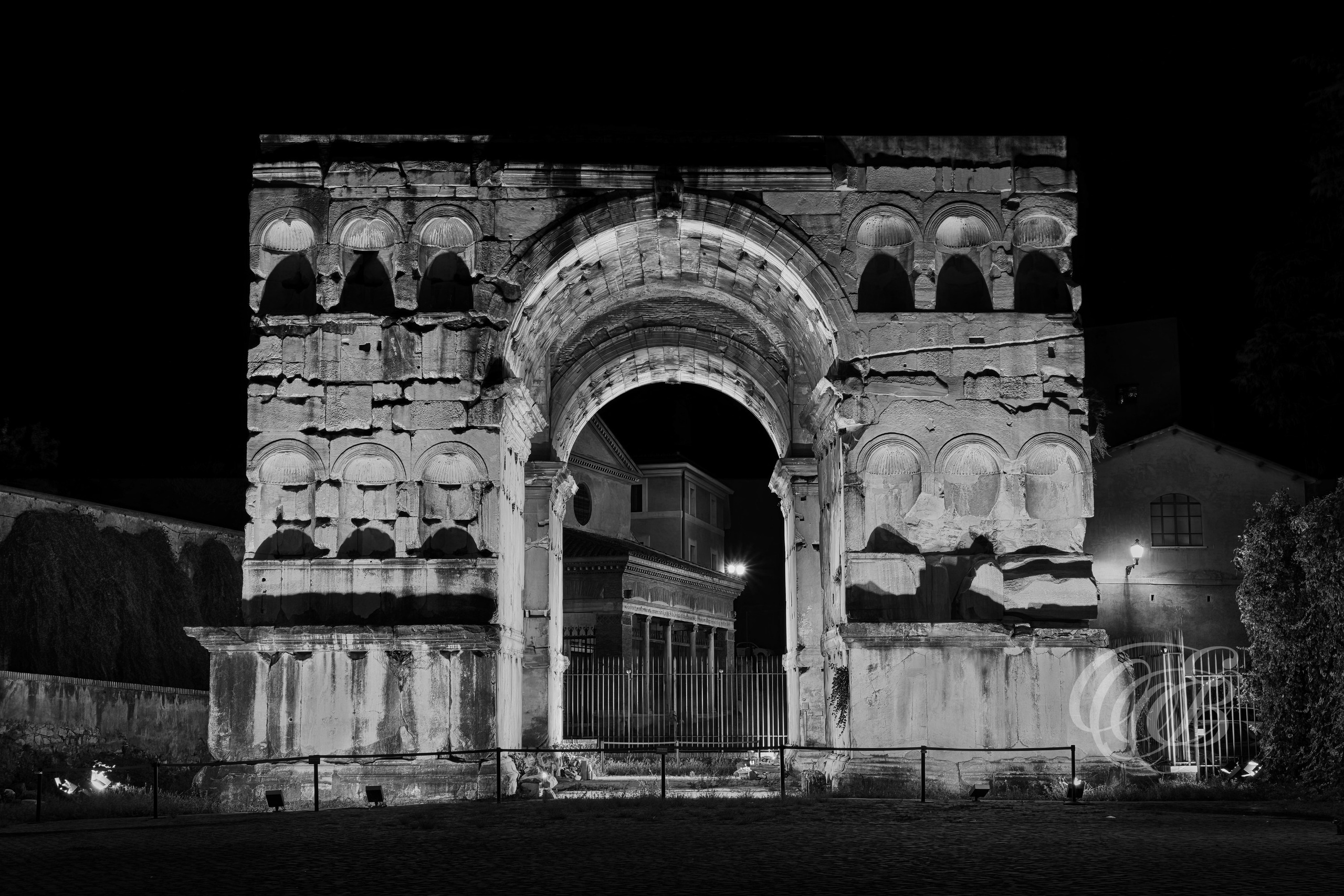 Rome Italy - The Arch of Janus - B&W - Eduardo Bartoli Fine Art Photography - Black and white photograph of the Arch of Janus in Rome, Italy – fine art photography by Eduardo Bartoli.