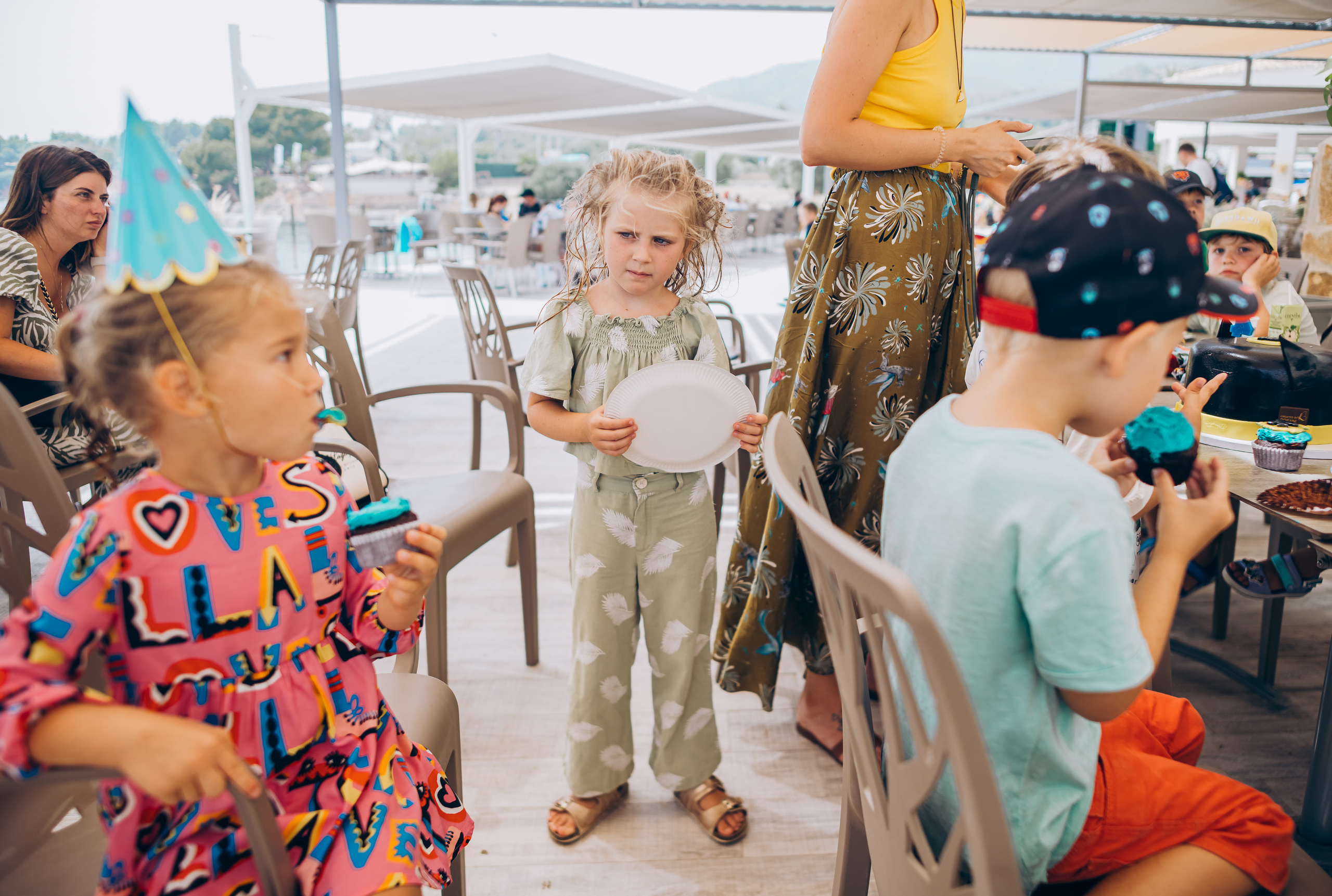 Kids birthday in aquapark. Photographer in Mallorca