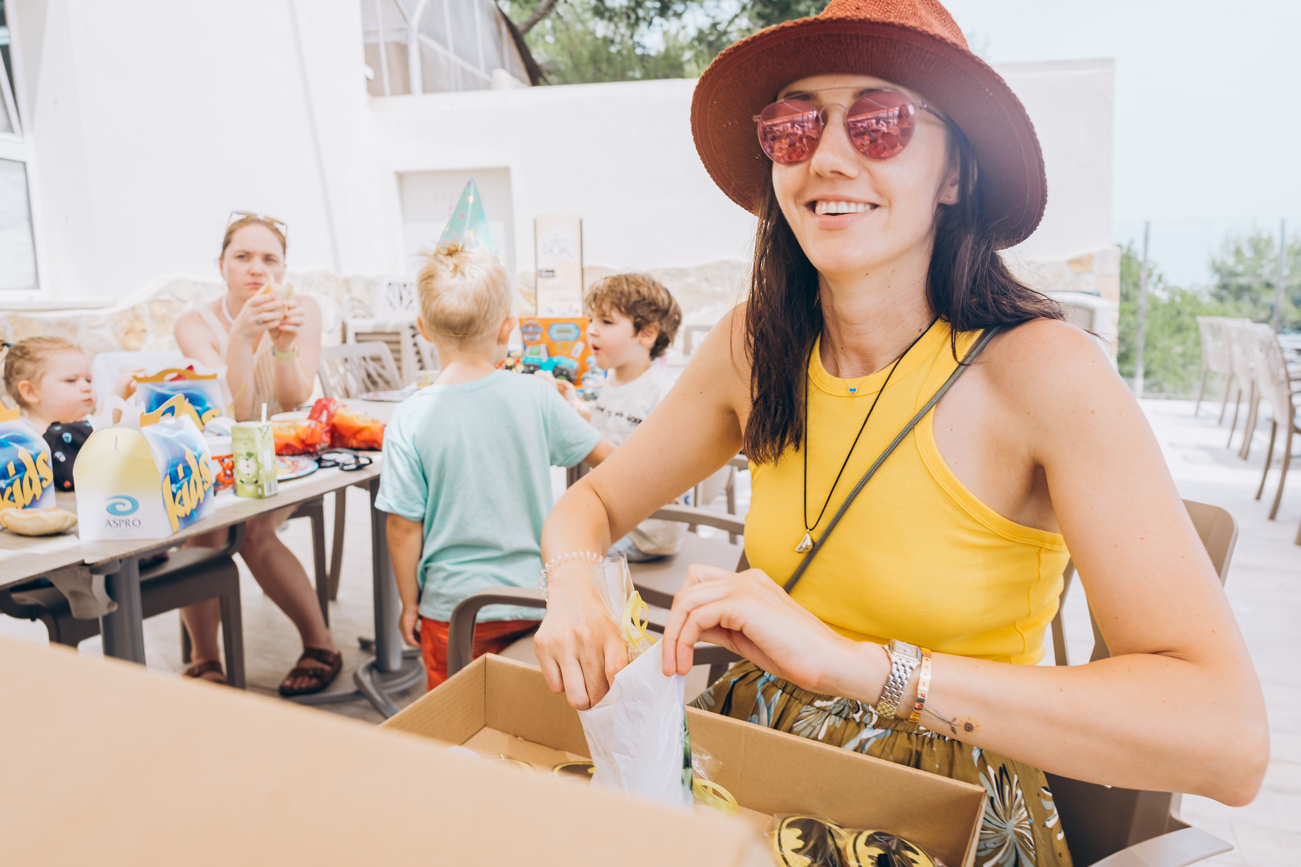 Kids birthday in aquapark. Photographer in Mallorca